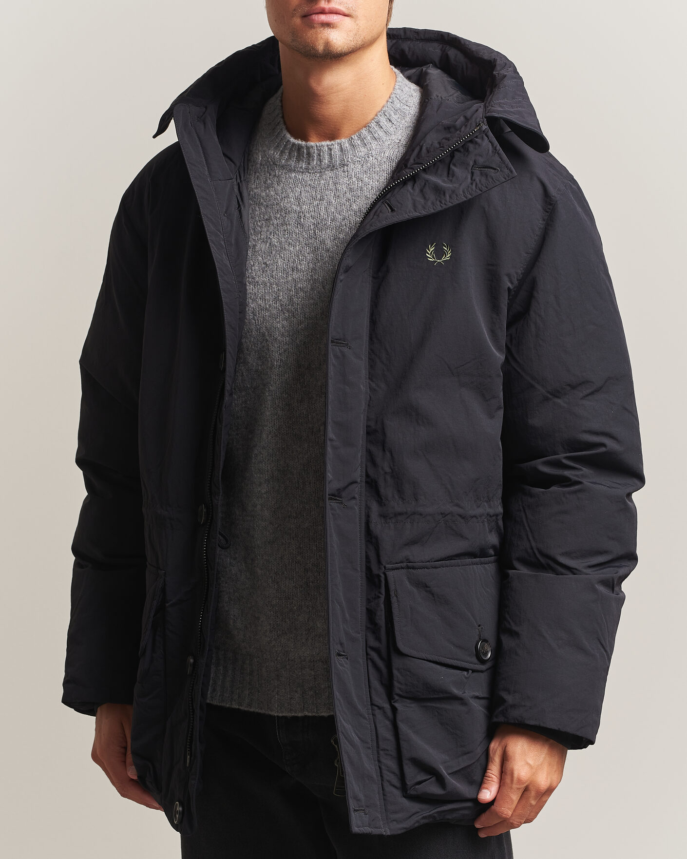 Herren | Jacken | Fred Perry | Padded Patch Pocket Parka Black