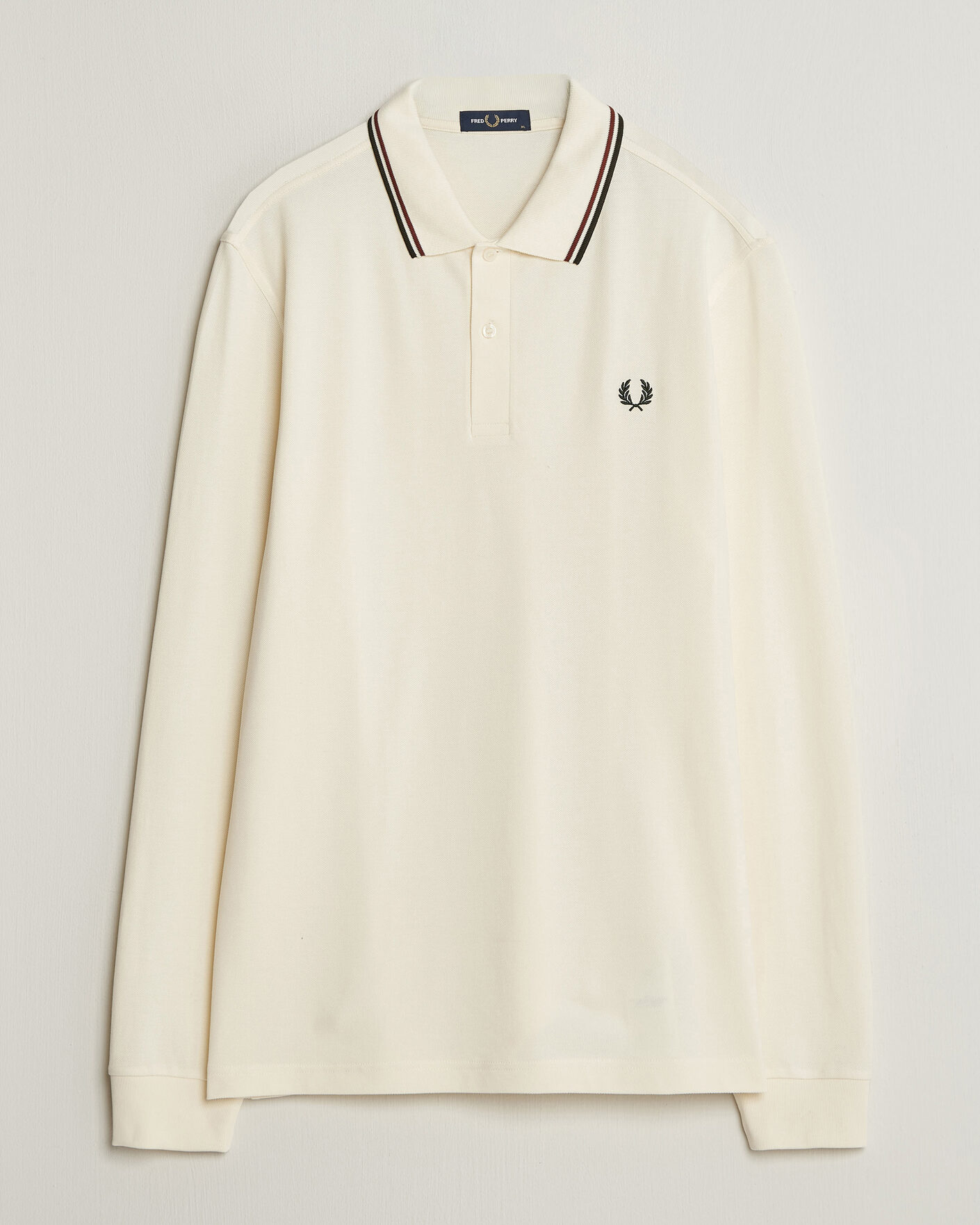 Herren | Poloshirts | Fred Perry | Twin Tipped Long Sleeve Polo Shirt Ecru