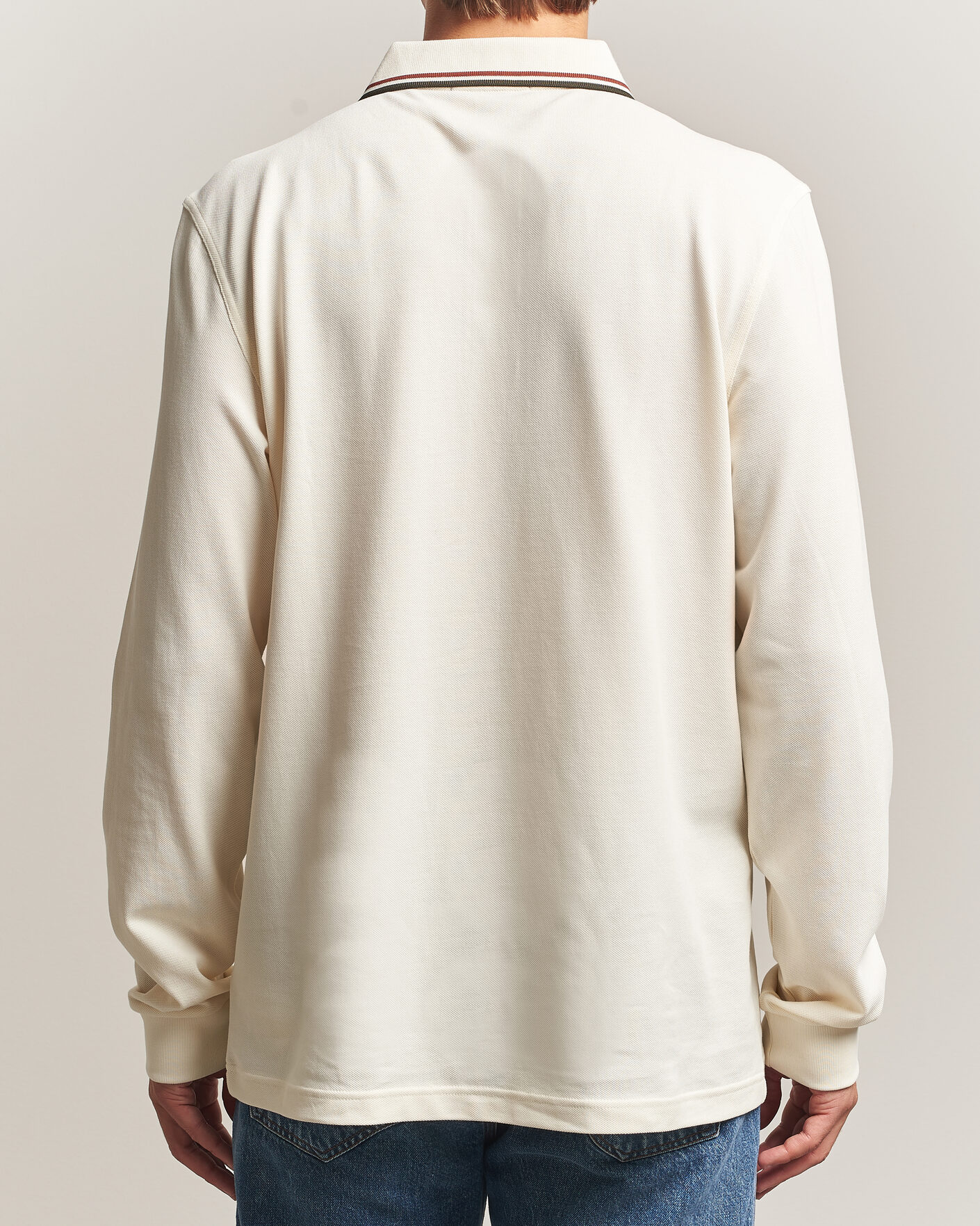 Herren | Poloshirts | Fred Perry | Twin Tipped Long Sleeve Polo Shirt Ecru