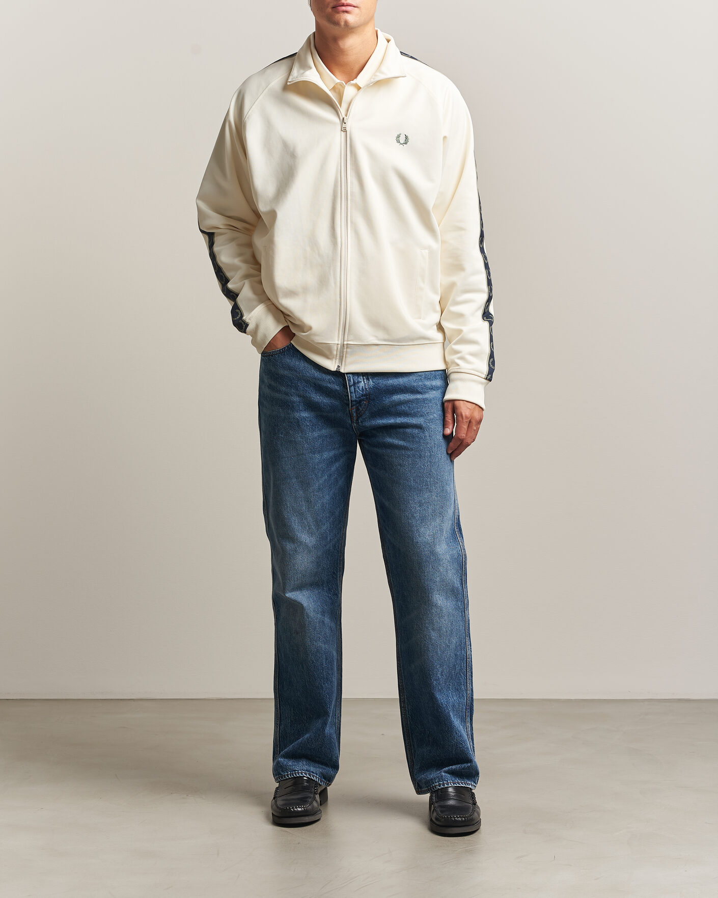 Herren | Pullover | Fred Perry | Taped Track Jacket Ecru