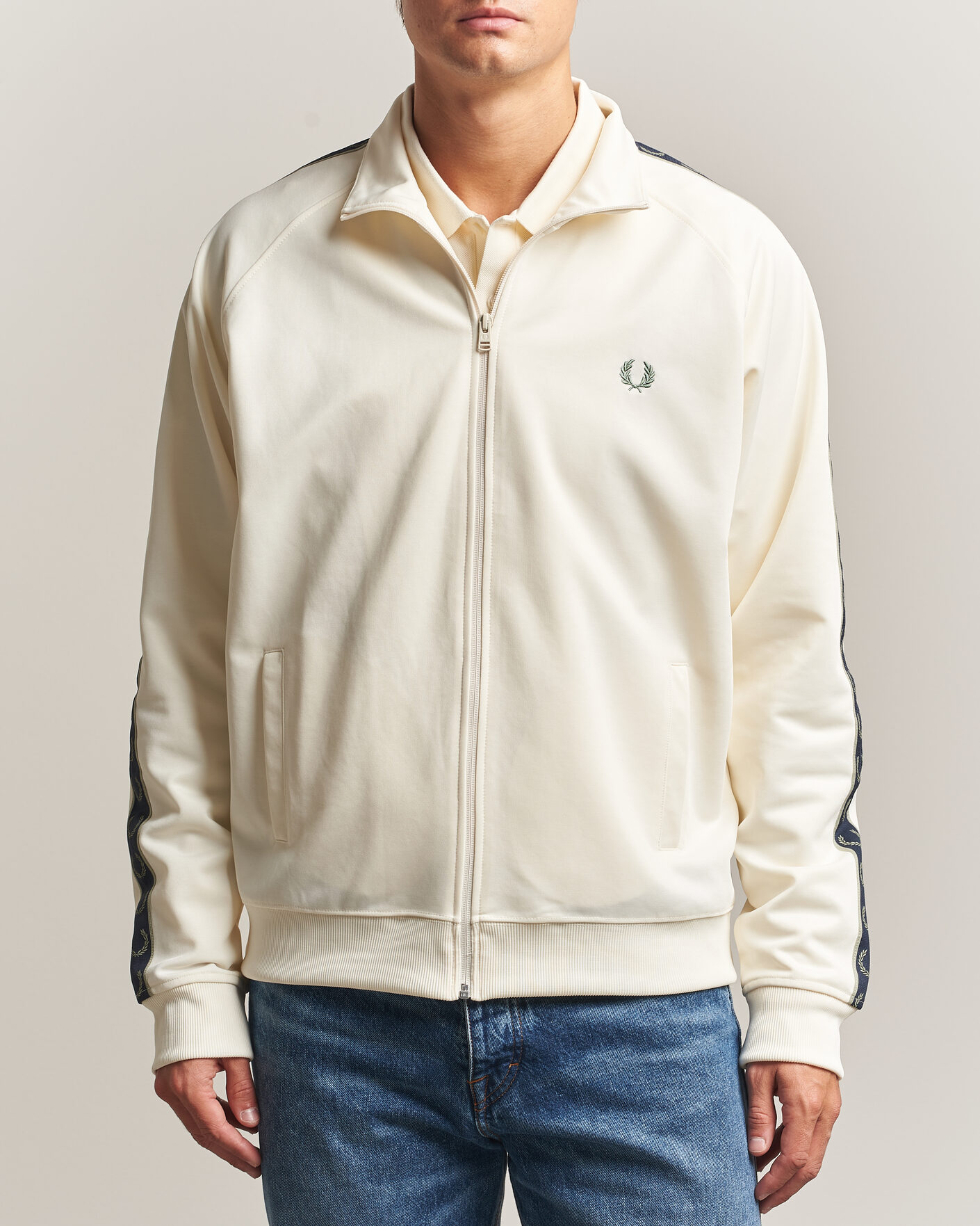 Herren | Pullover | Fred Perry | Taped Track Jacket Ecru