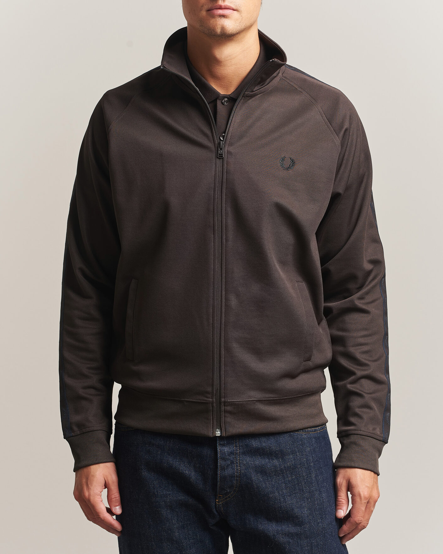 Herren | Pullover | Fred Perry | Taped Track Jacket Rich Brown