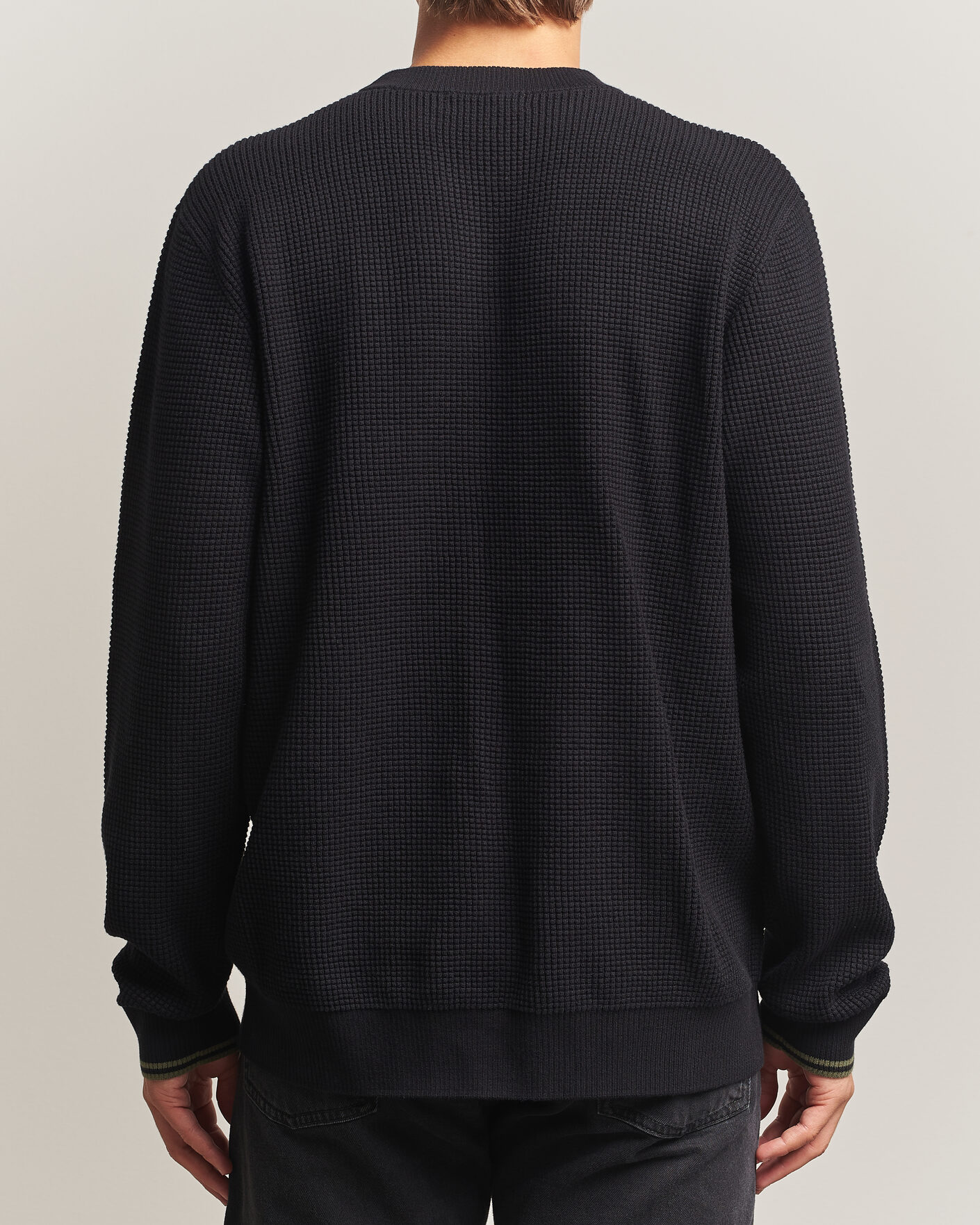 Herren | Pullover | Fred Perry | Waffle Stitch Jumper Black