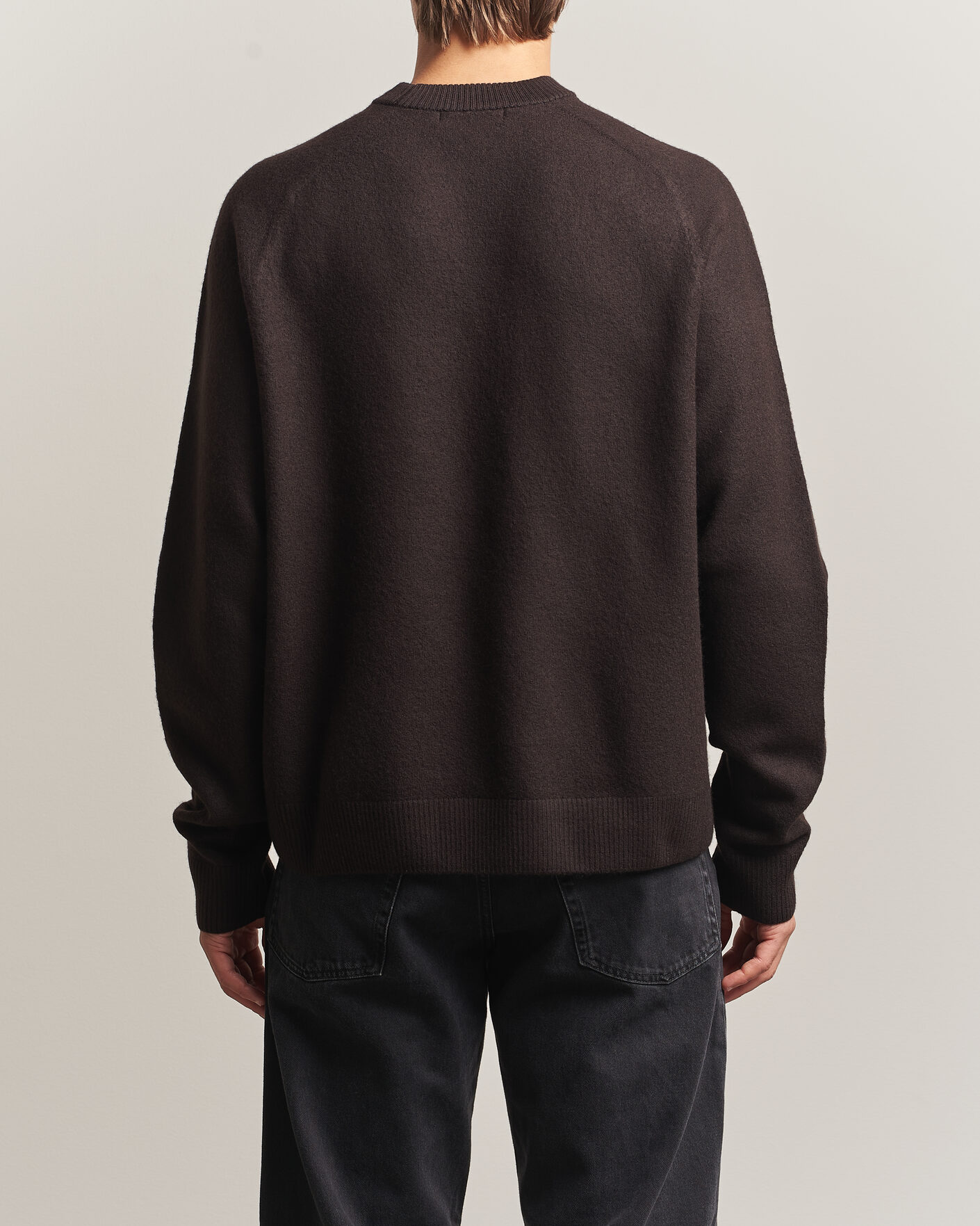 Herren | Pullover | Fred Perry | Wool Saddle Sleeve Crew Neck Rich Brown