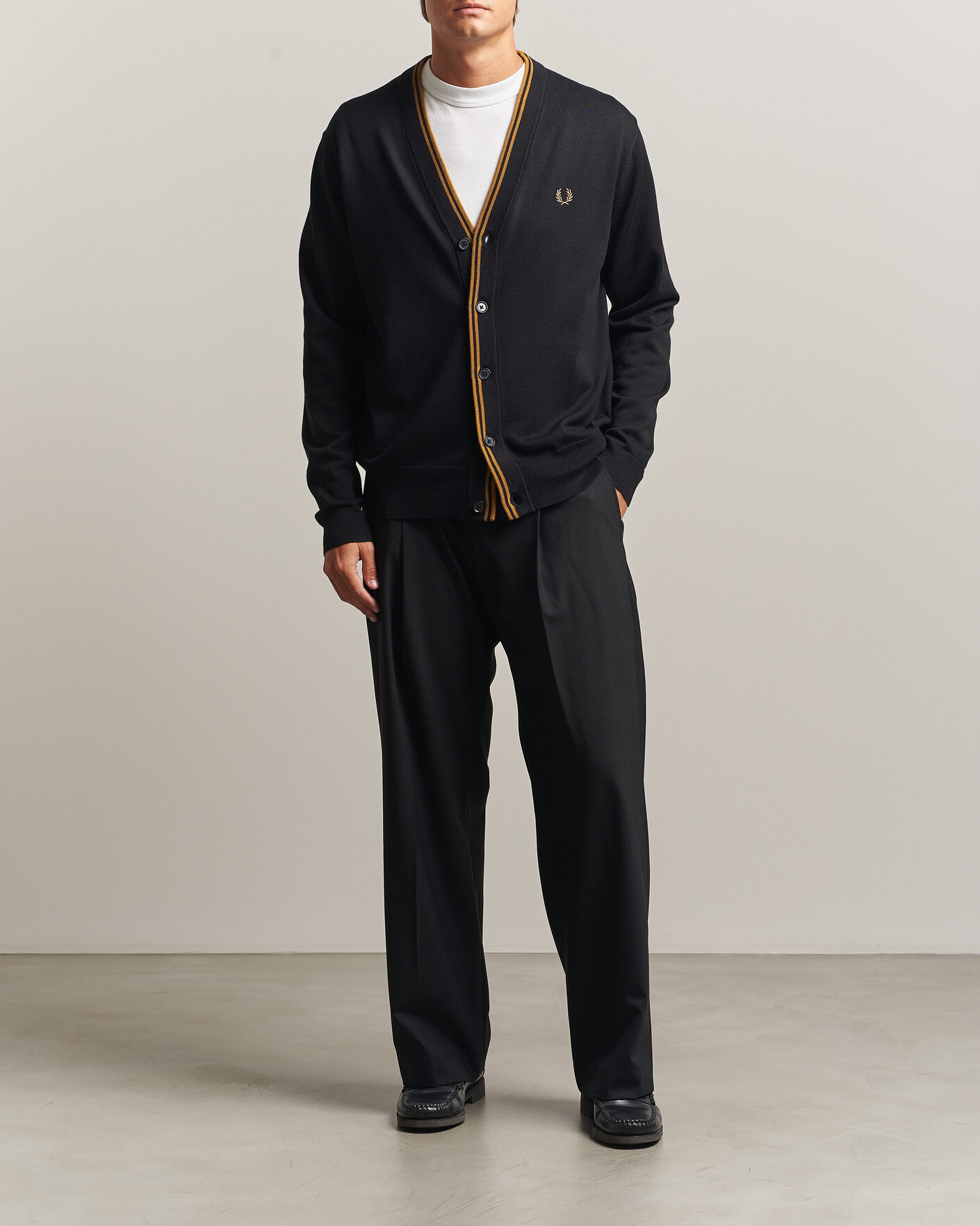 Herren | Pullover | Fred Perry | Classic Knitted Cardigan Black