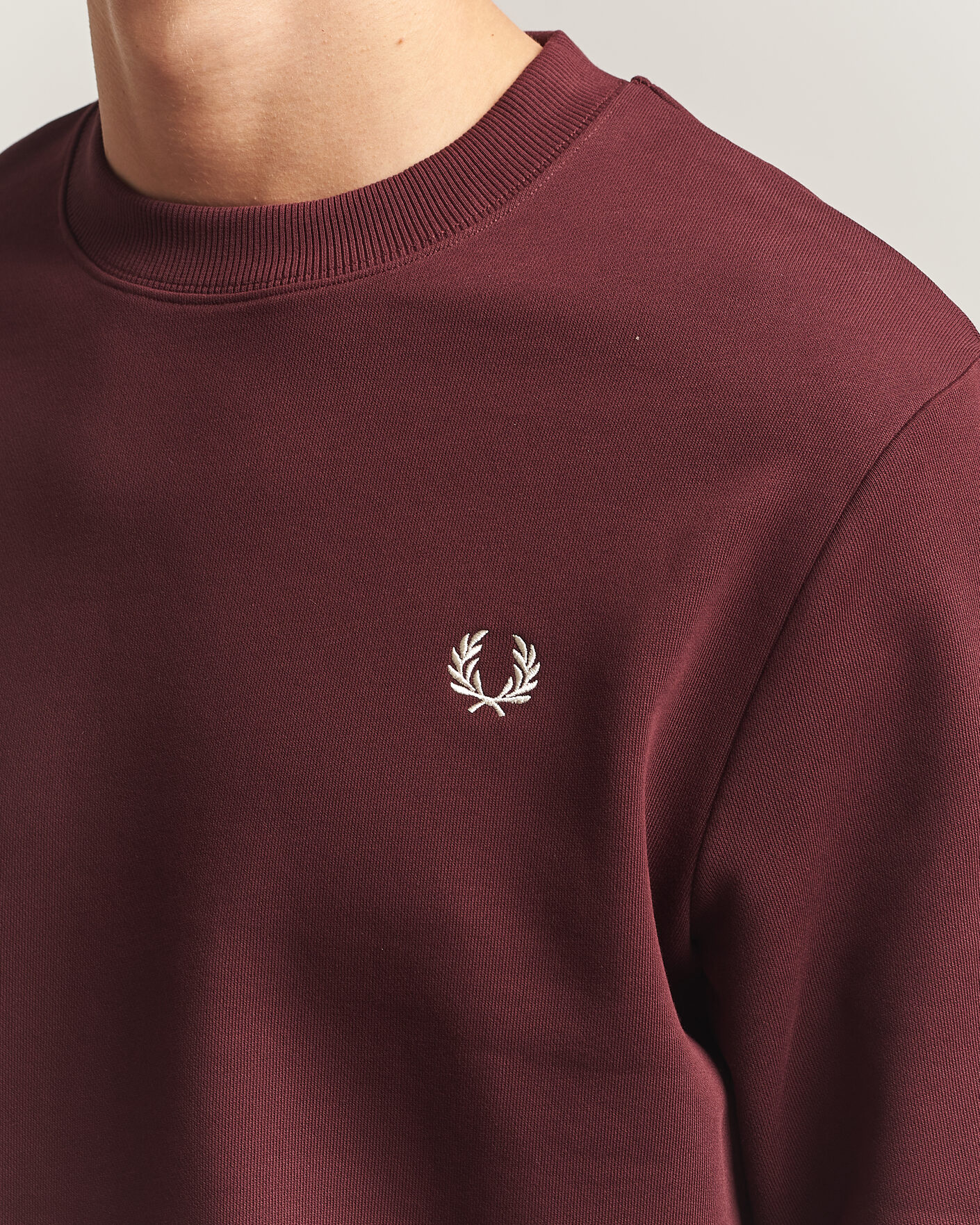 Herren | Pullover | Fred Perry | Crew Neck Sweatshirt Oxblood