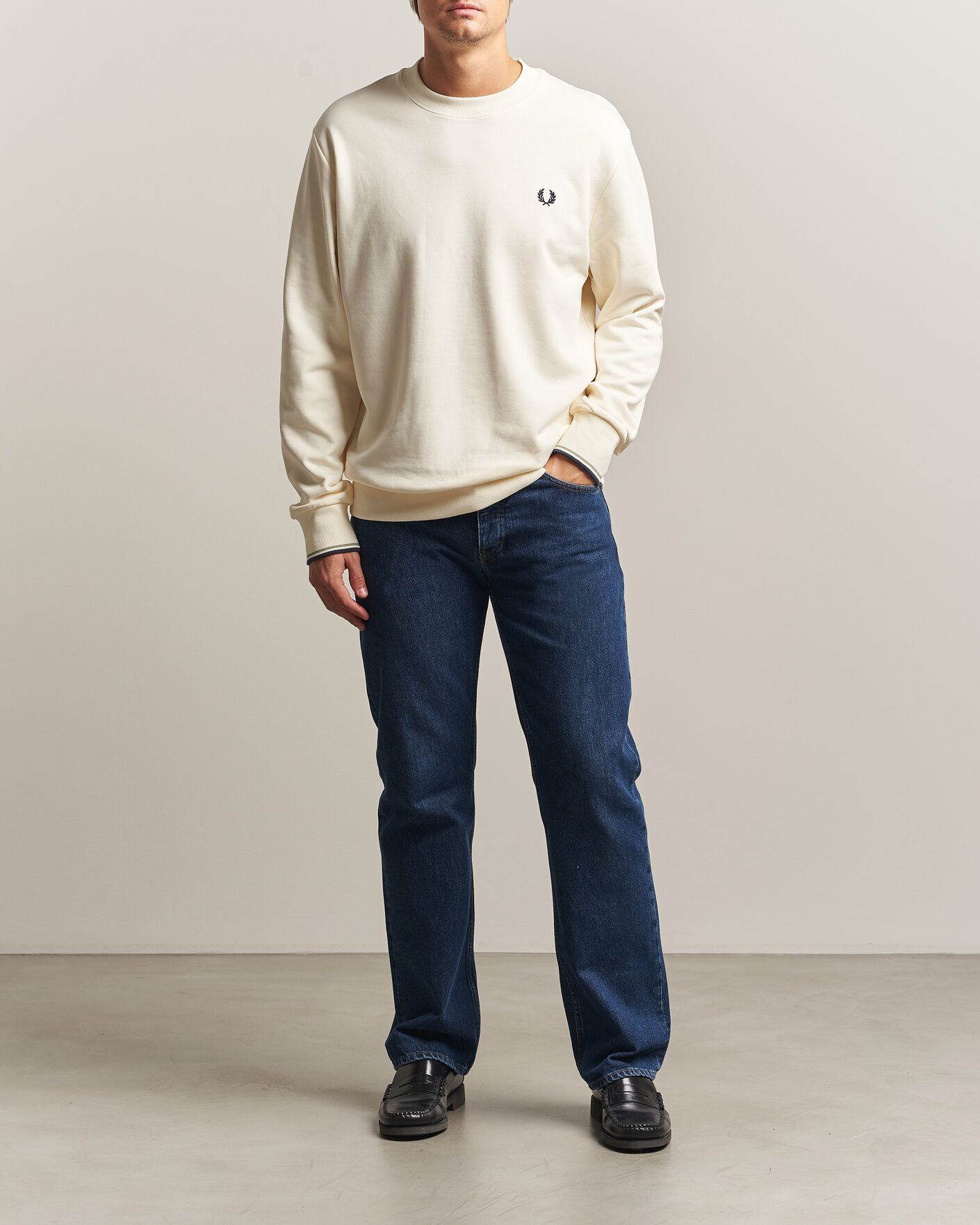 Herren | Pullover | Fred Perry | Crew Neck Sweatshirt Ecru