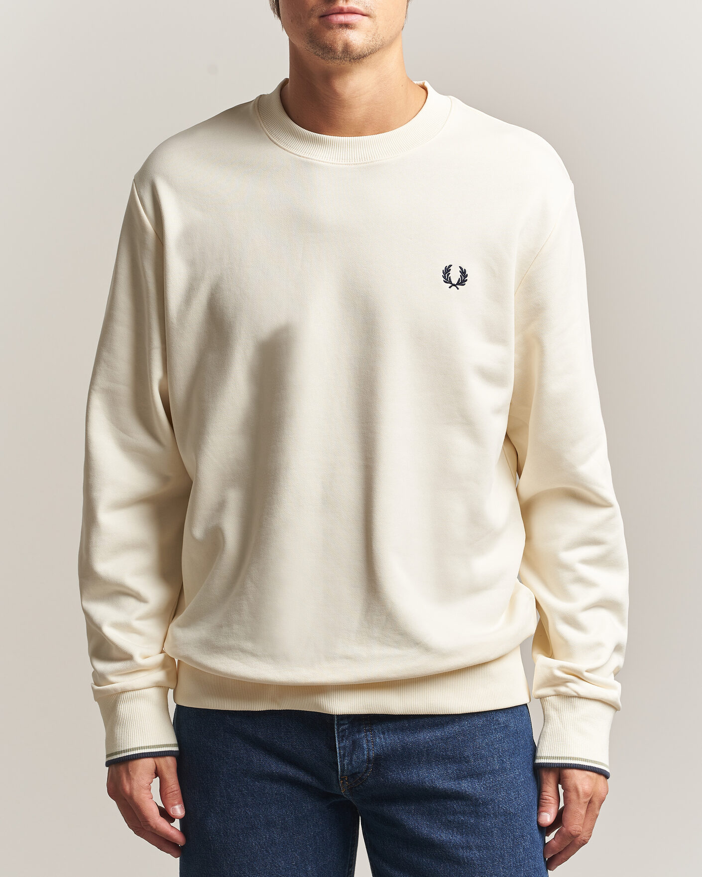 Herren | Pullover | Fred Perry | Crew Neck Sweatshirt Ecru