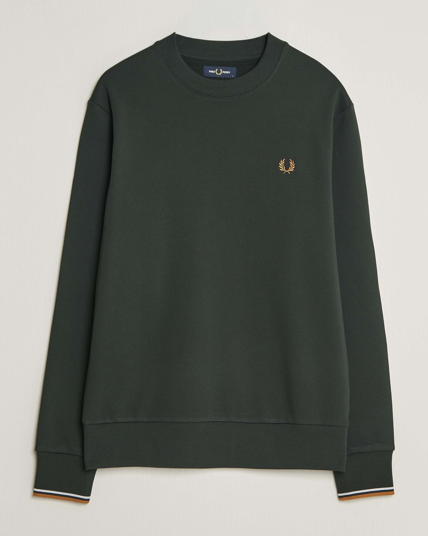 Herren | Pullover | Fred Perry | Crew Neck Sweatshirt Night Green