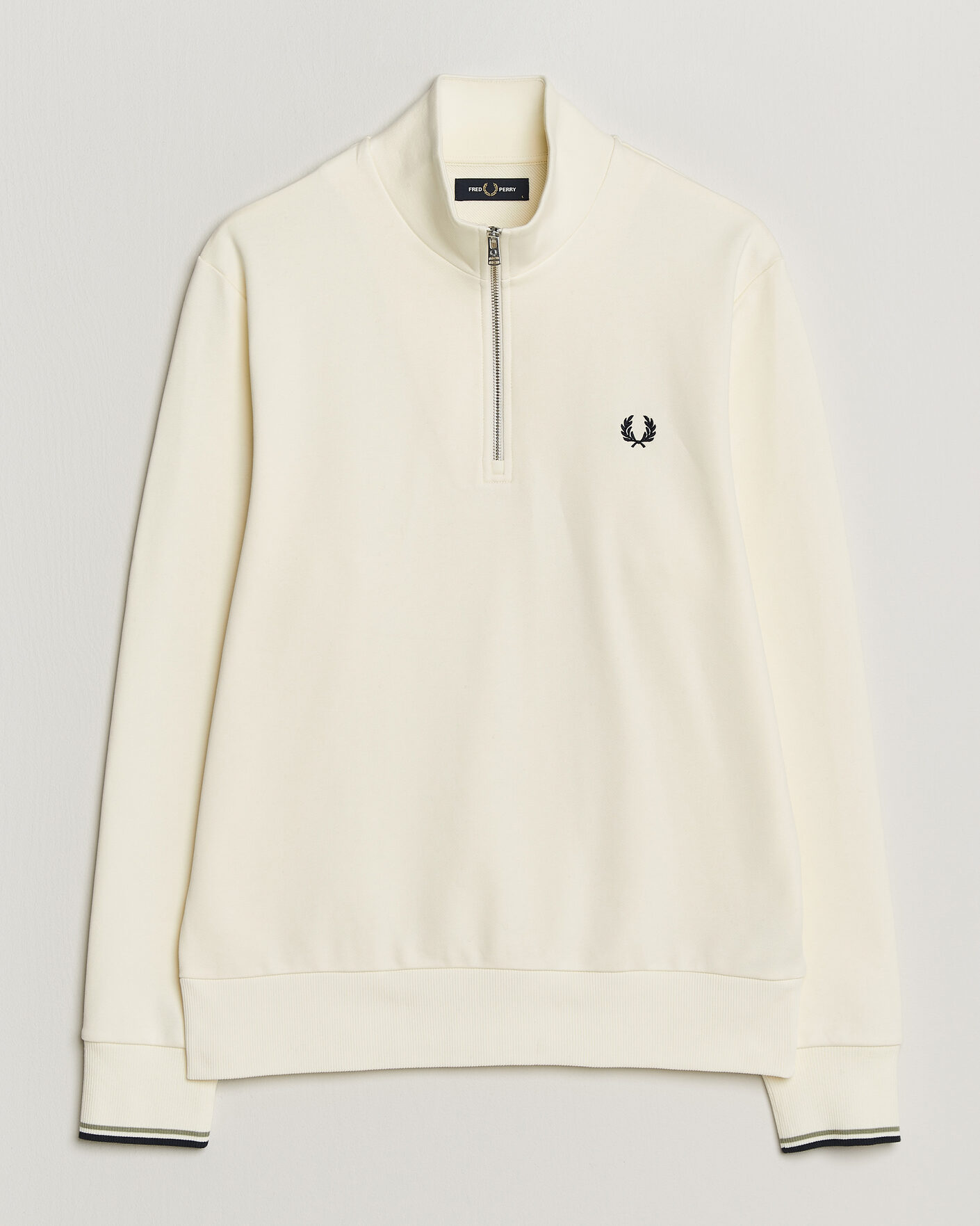 Herren | Pullover | Fred Perry | Half Zip Sweatshirt Ecru