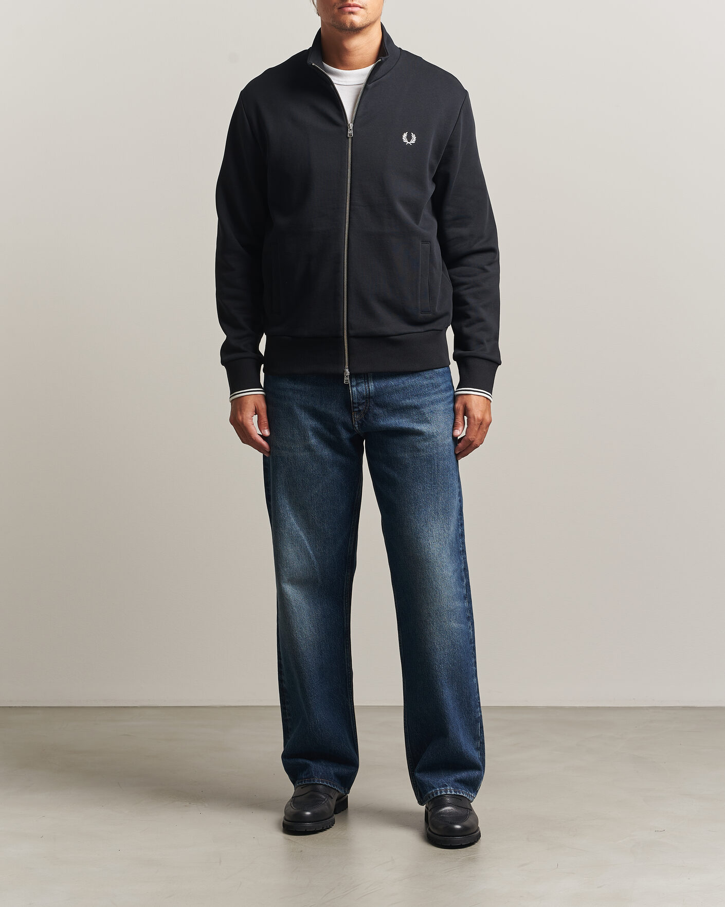 Herren | Pullover | Fred Perry | Full Zip Sweatshirt Black