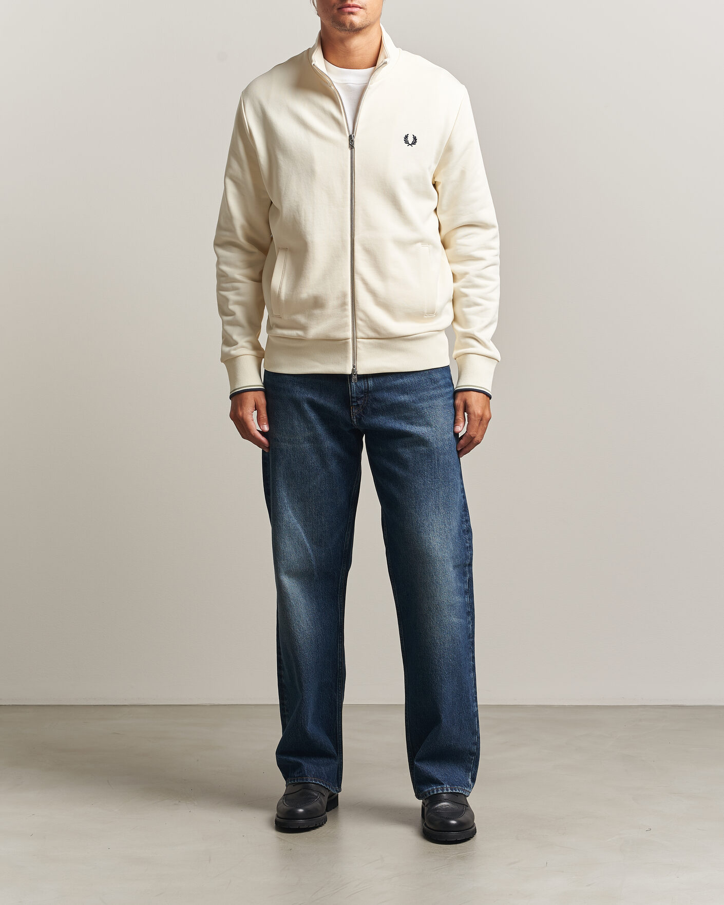 Herren | Pullover | Fred Perry | Full Zip Sweatshirt Ecru