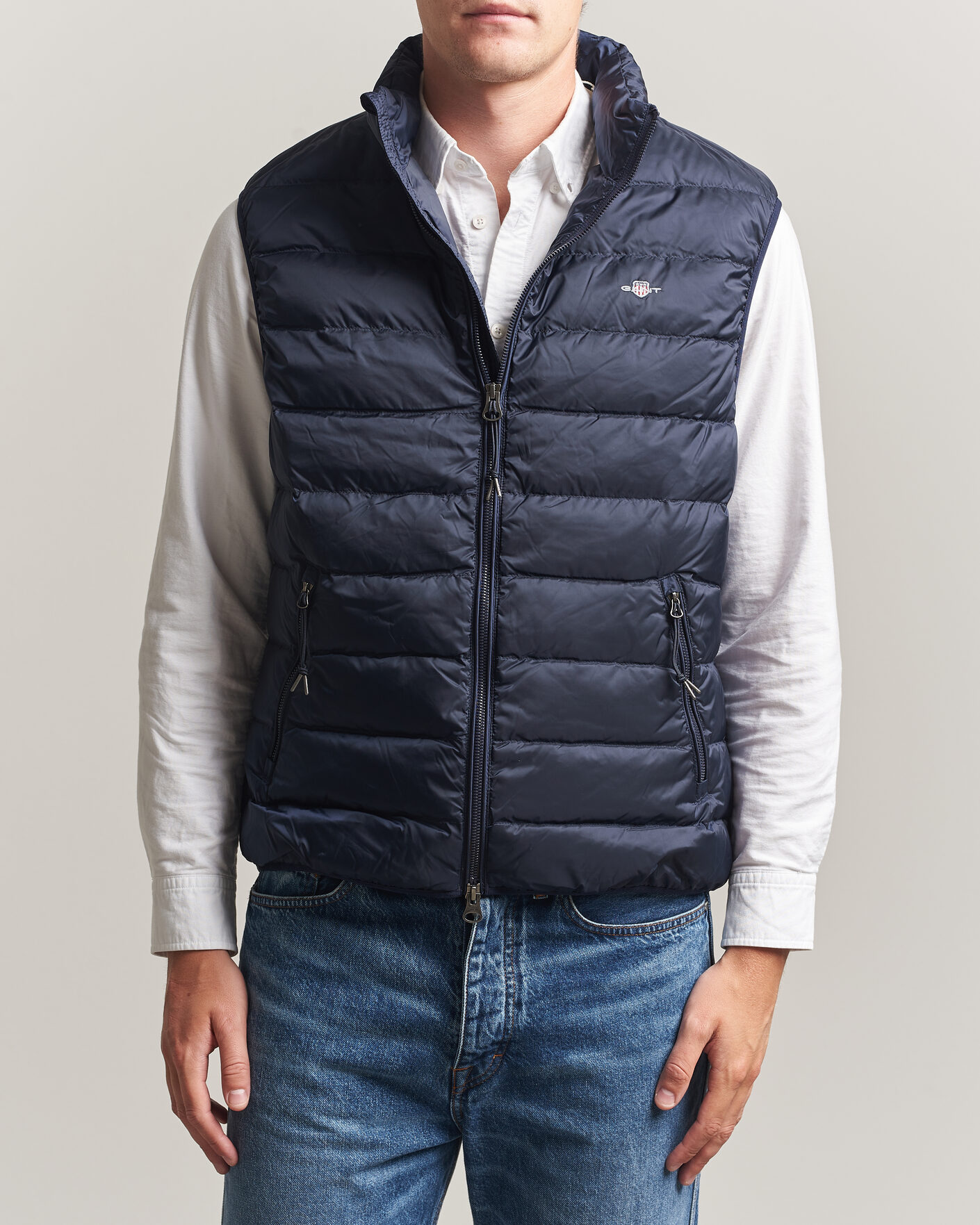 Herren | Westen | Gant | Light Down Vest Evening Blue