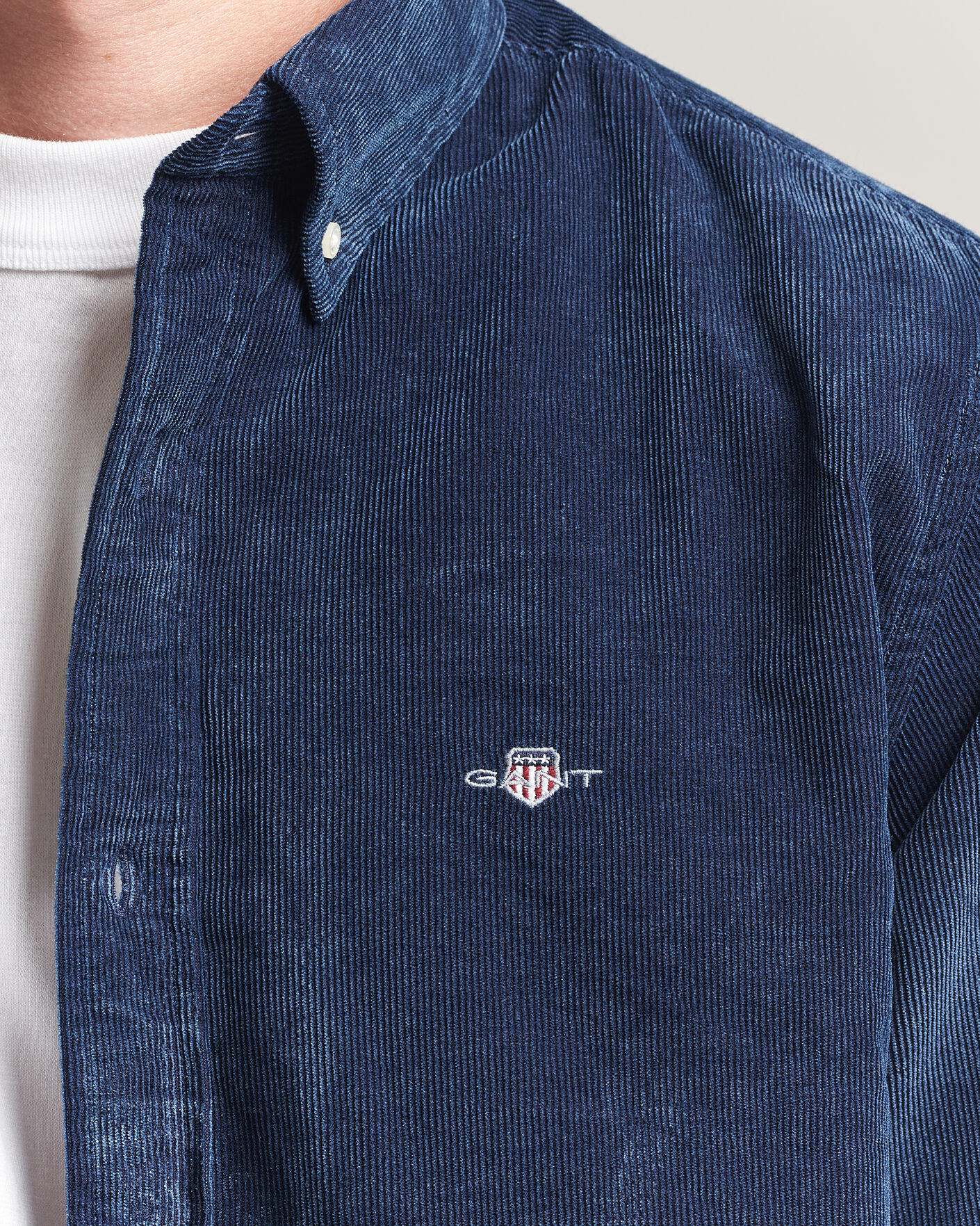 Herren | Hemden | Gant | Indigo Corduroy Shirt Dark Blue