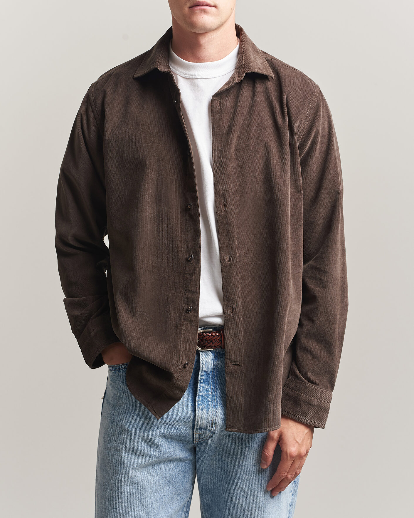 Herren | Hemden | Gant | Regular Fit Baby Cord Shirt Shadow Brown