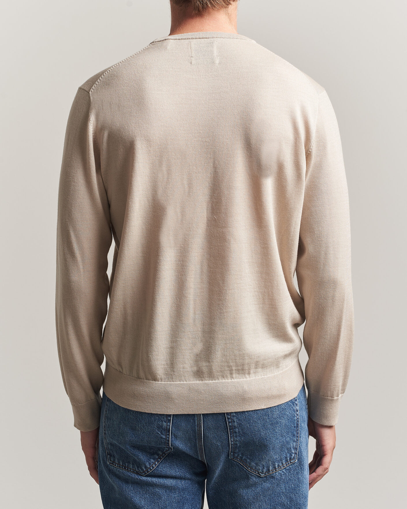 Herren | Pullover | Gant | Extrafine Merino Knitted Crew Neck Clay Beige
