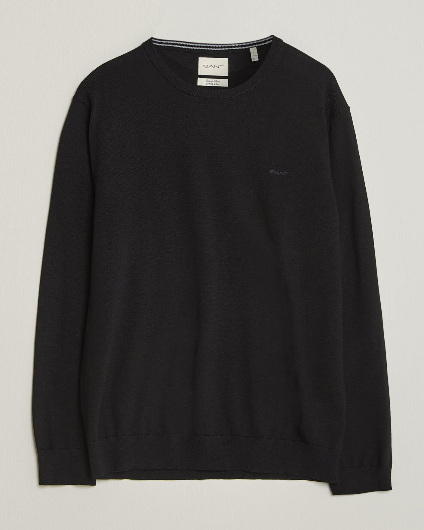 Herren | Pullover | Gant | Extrafine Merino Knitted Crew Neck Black
