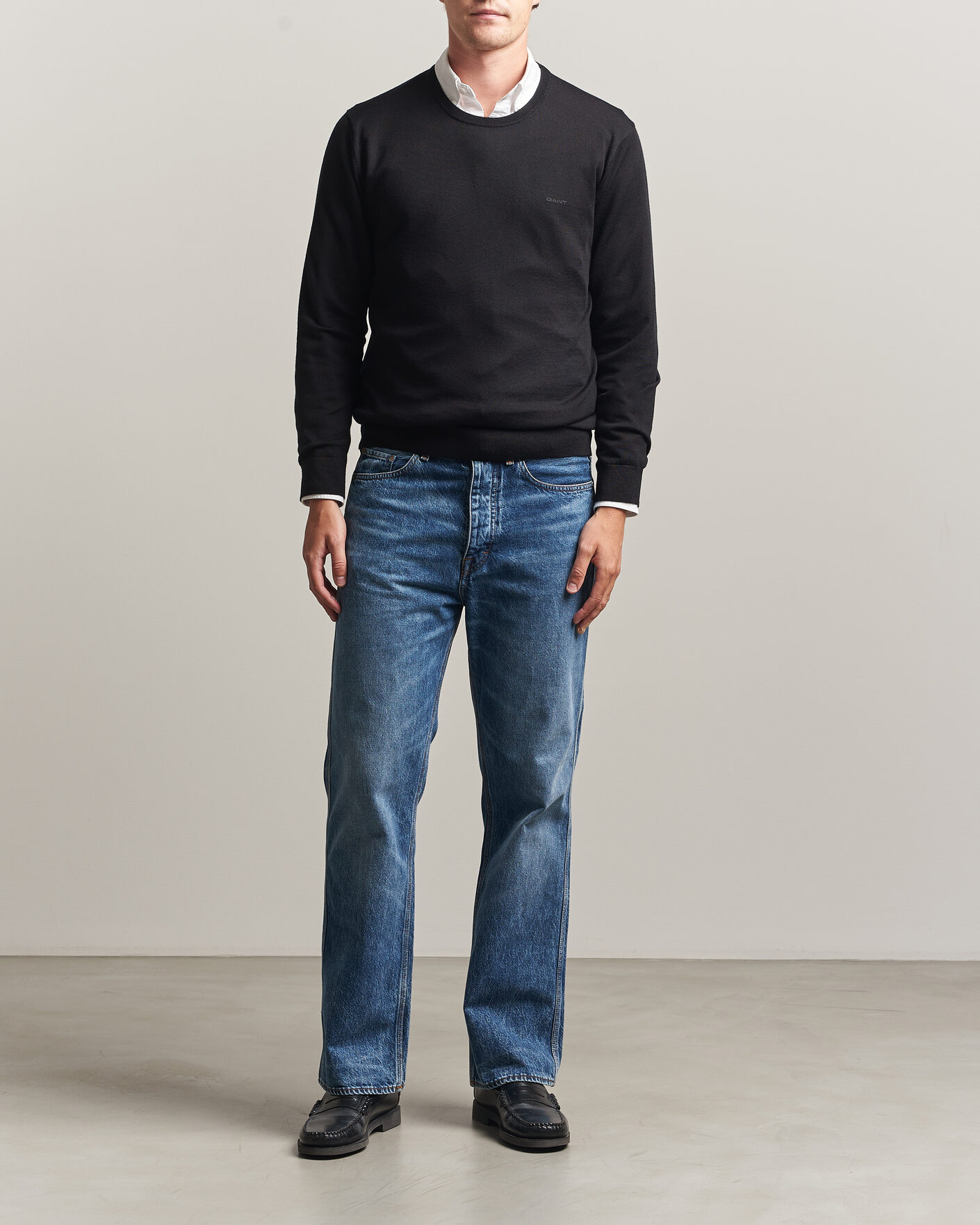 Herren | Pullover | Gant | Extrafine Merino Knitted Crew Neck Black