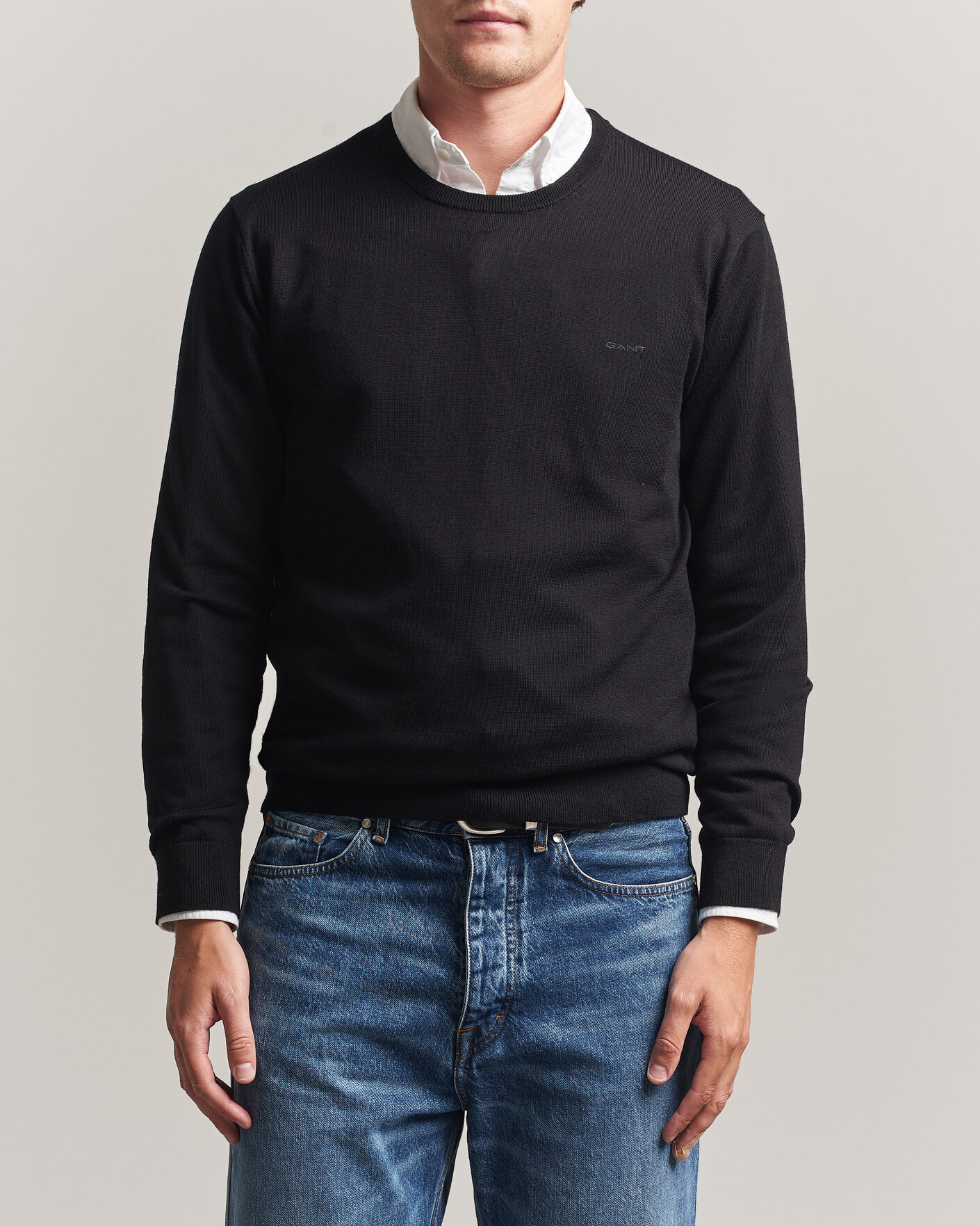 Herren | Pullover | Gant | Extrafine Merino Knitted Crew Neck Black
