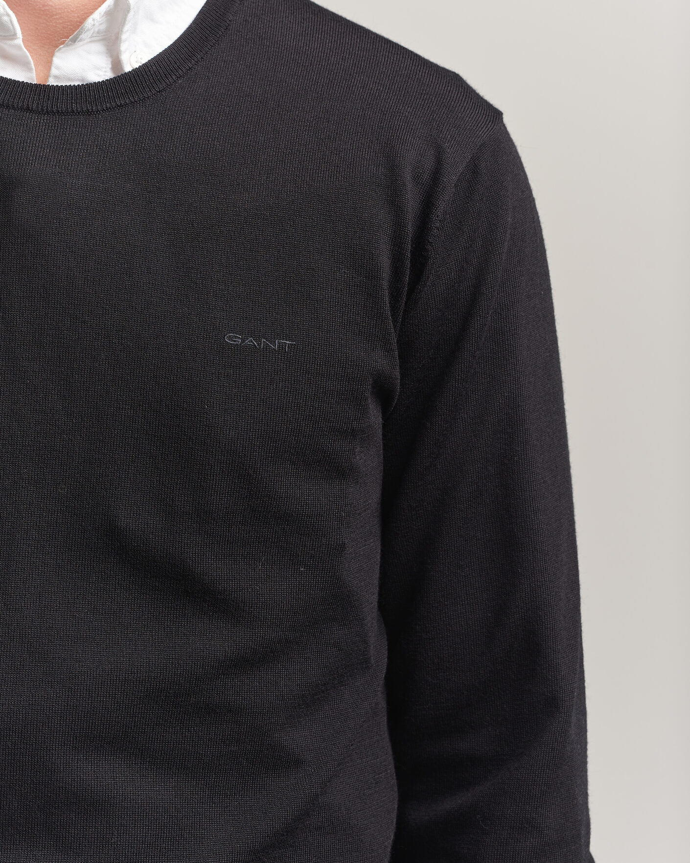 Herren | Pullover | Gant | Extrafine Merino Knitted Crew Neck Black
