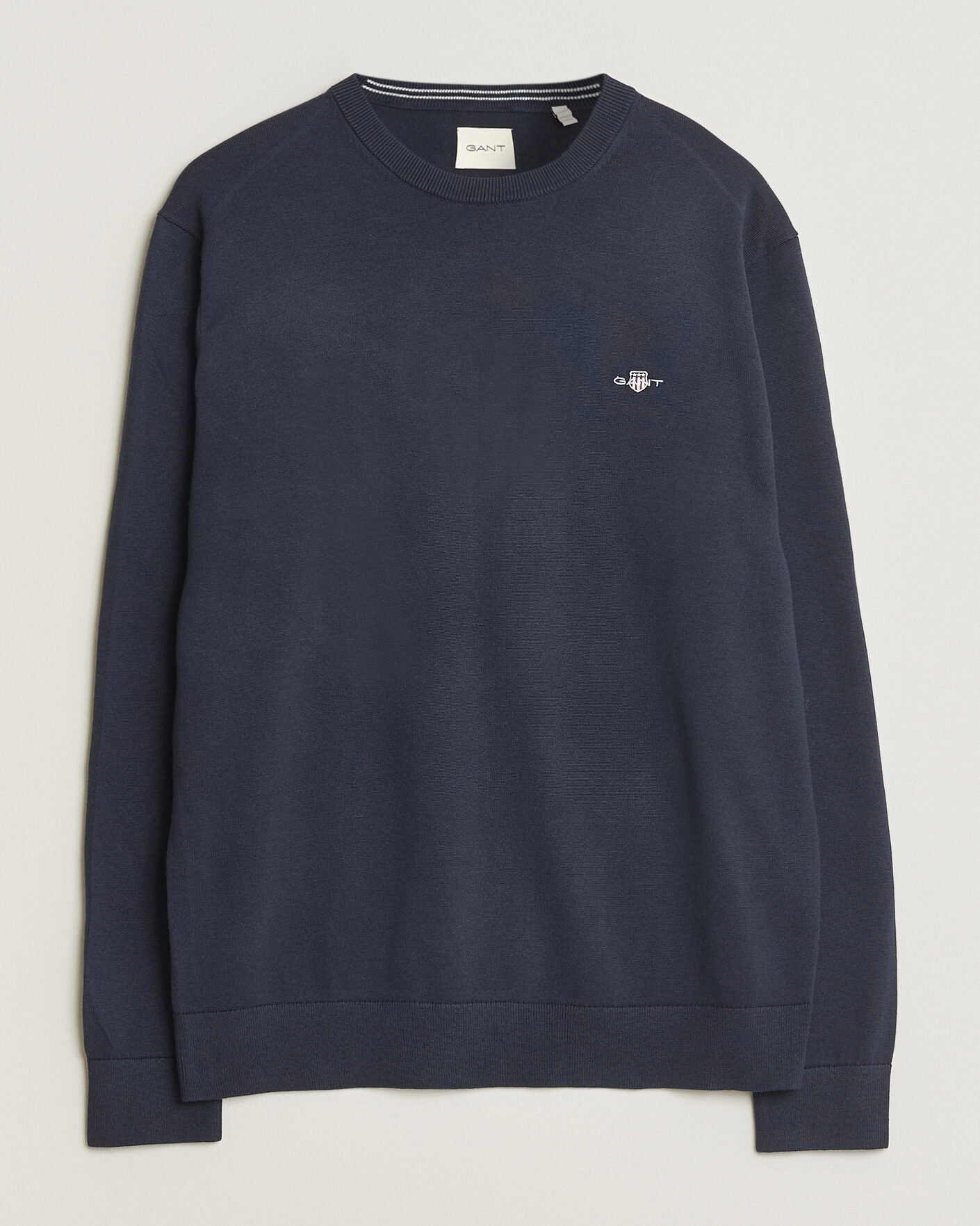 Herren | Pullover | Gant | Classic Cotton Crew Neck Evening Blue