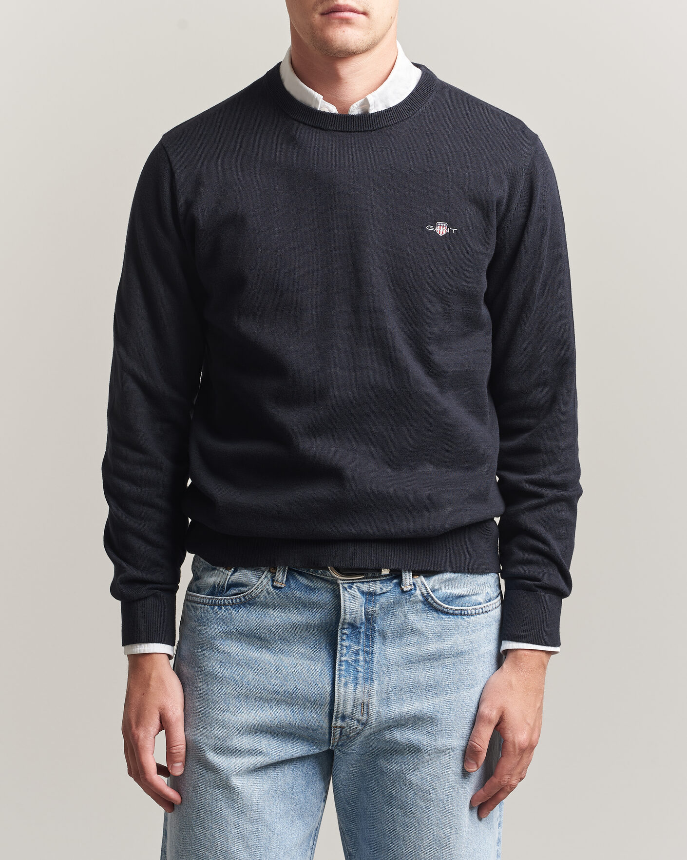 Herren | Pullover | Gant | Classic Cotton Crew Neck Black