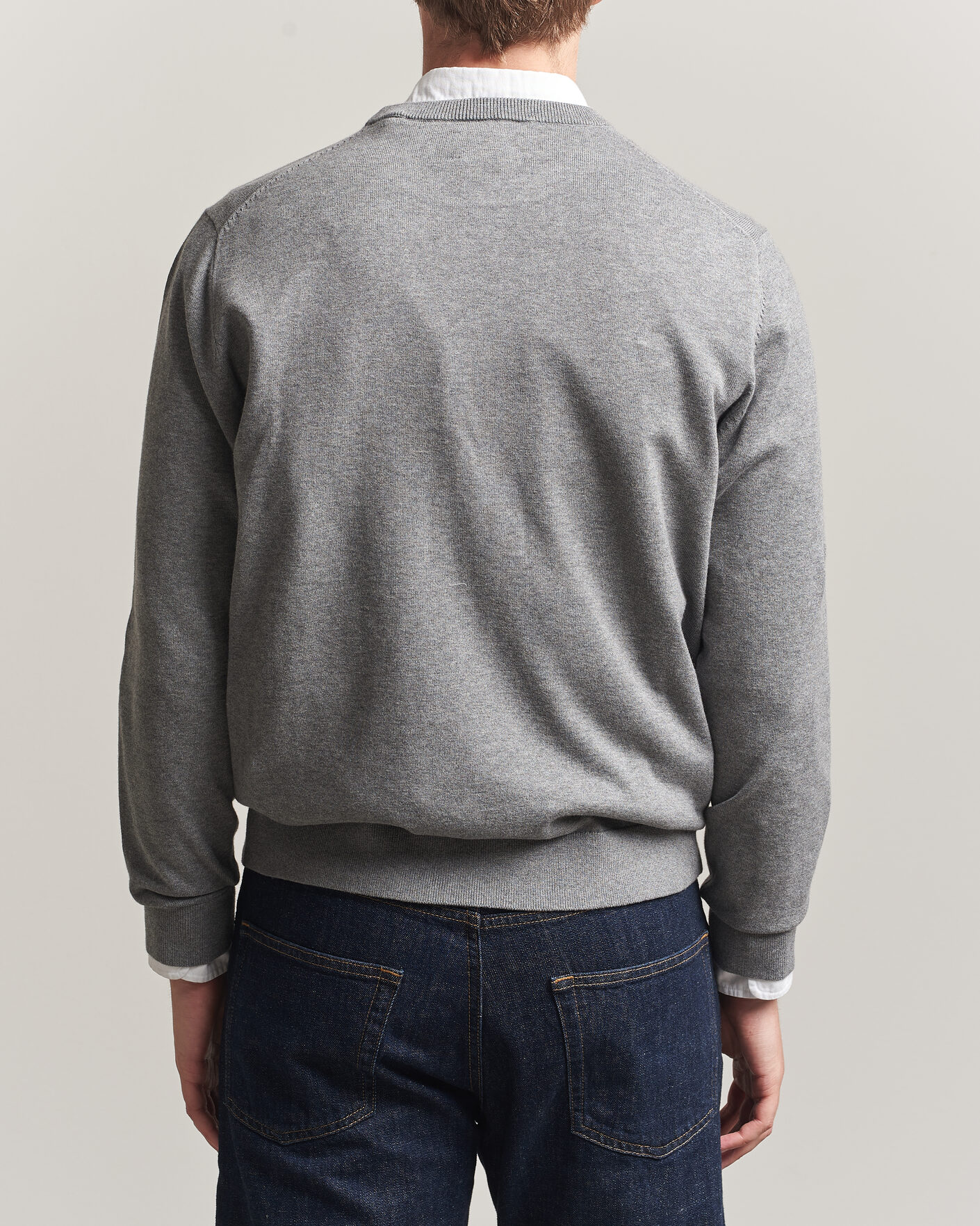 Herren | Pullover | Gant | Classic Cotton Crew Neck Dark Grey Melange