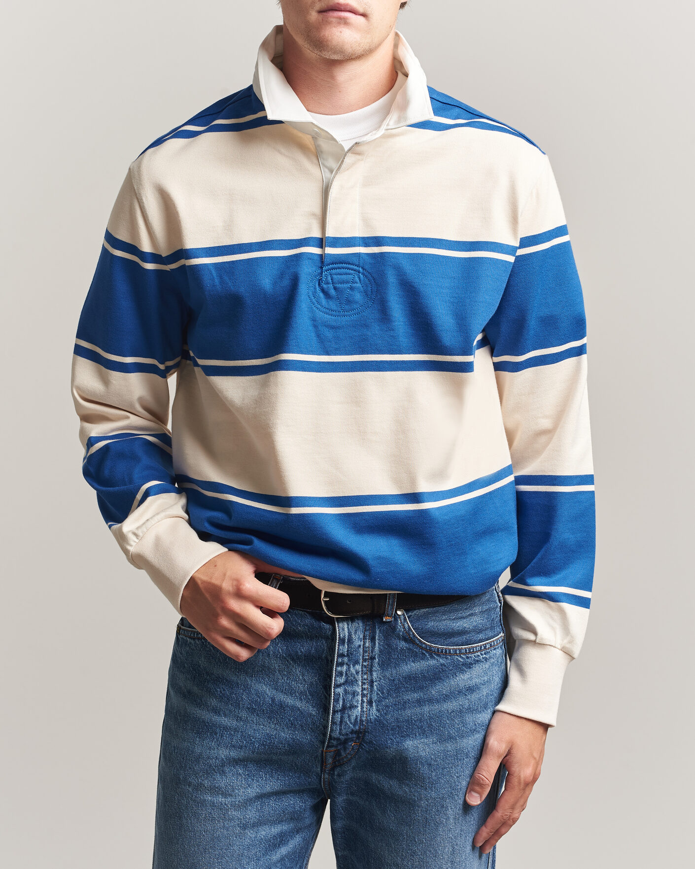 Herren | Pullover | Gant | Striped Rugger Nautical Blue