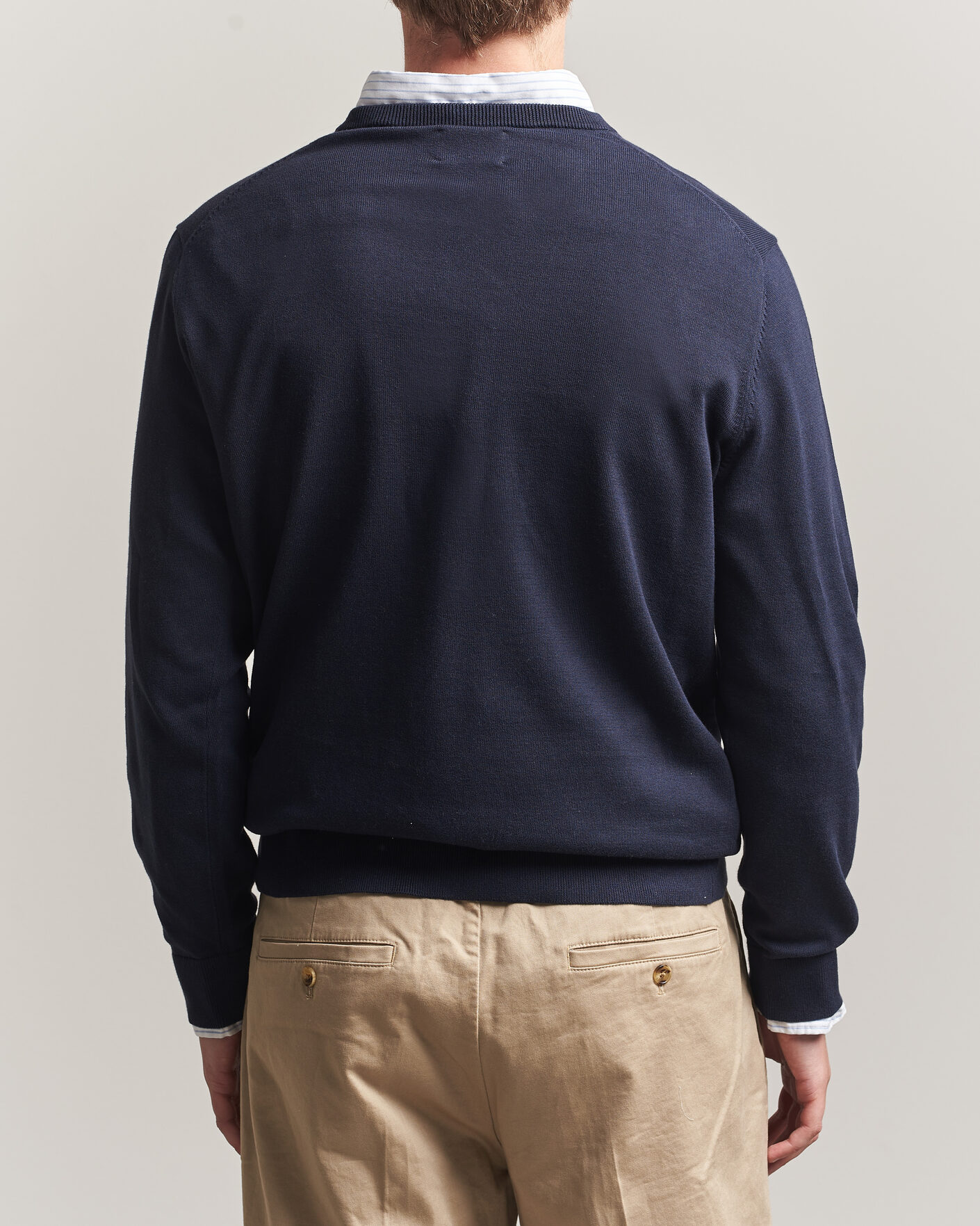 Herren | Pullover | Gant | Classic Cotton V-Neck Evening Blue