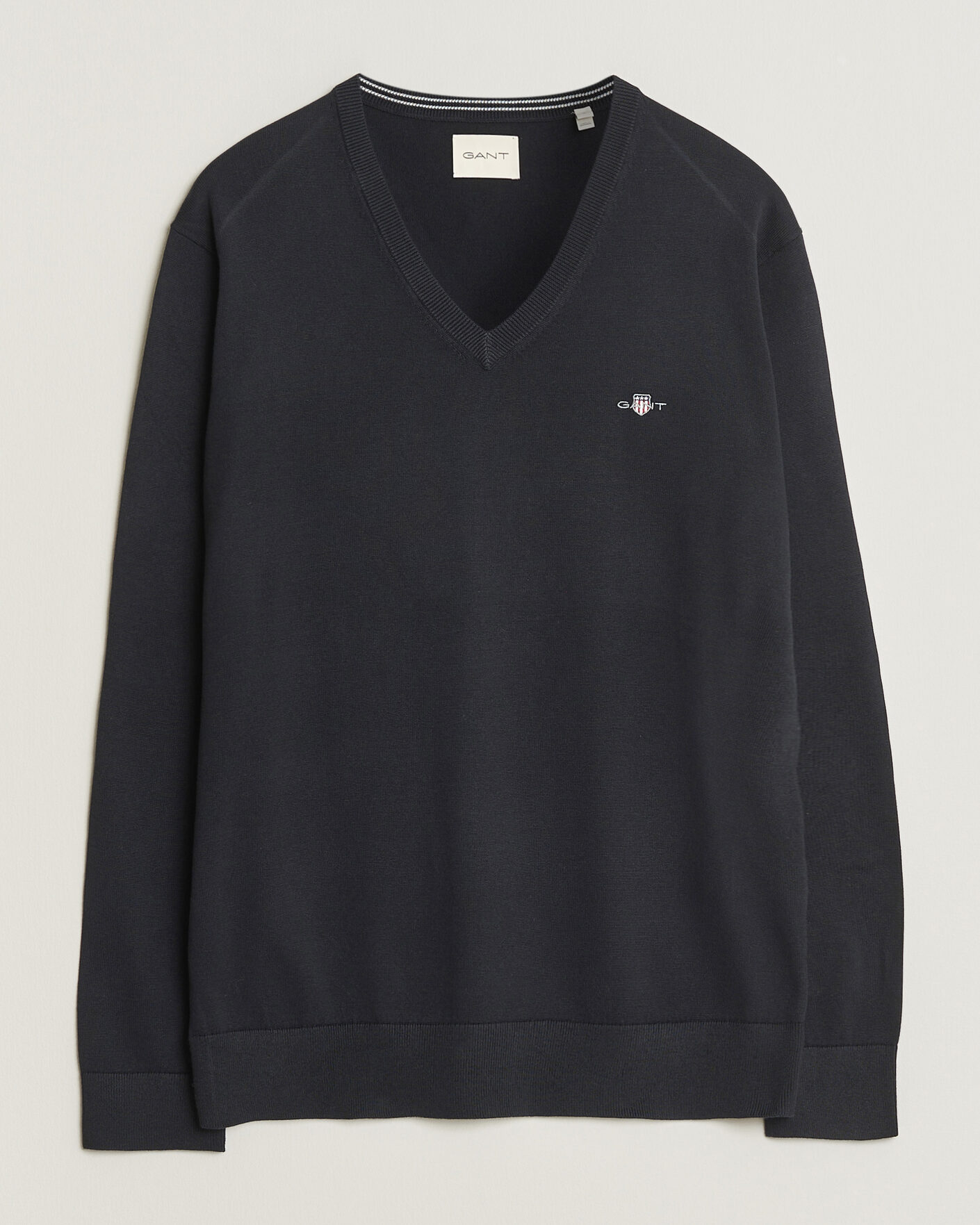 Herren | Pullover | Gant | Classic Cotton V-Neck Black