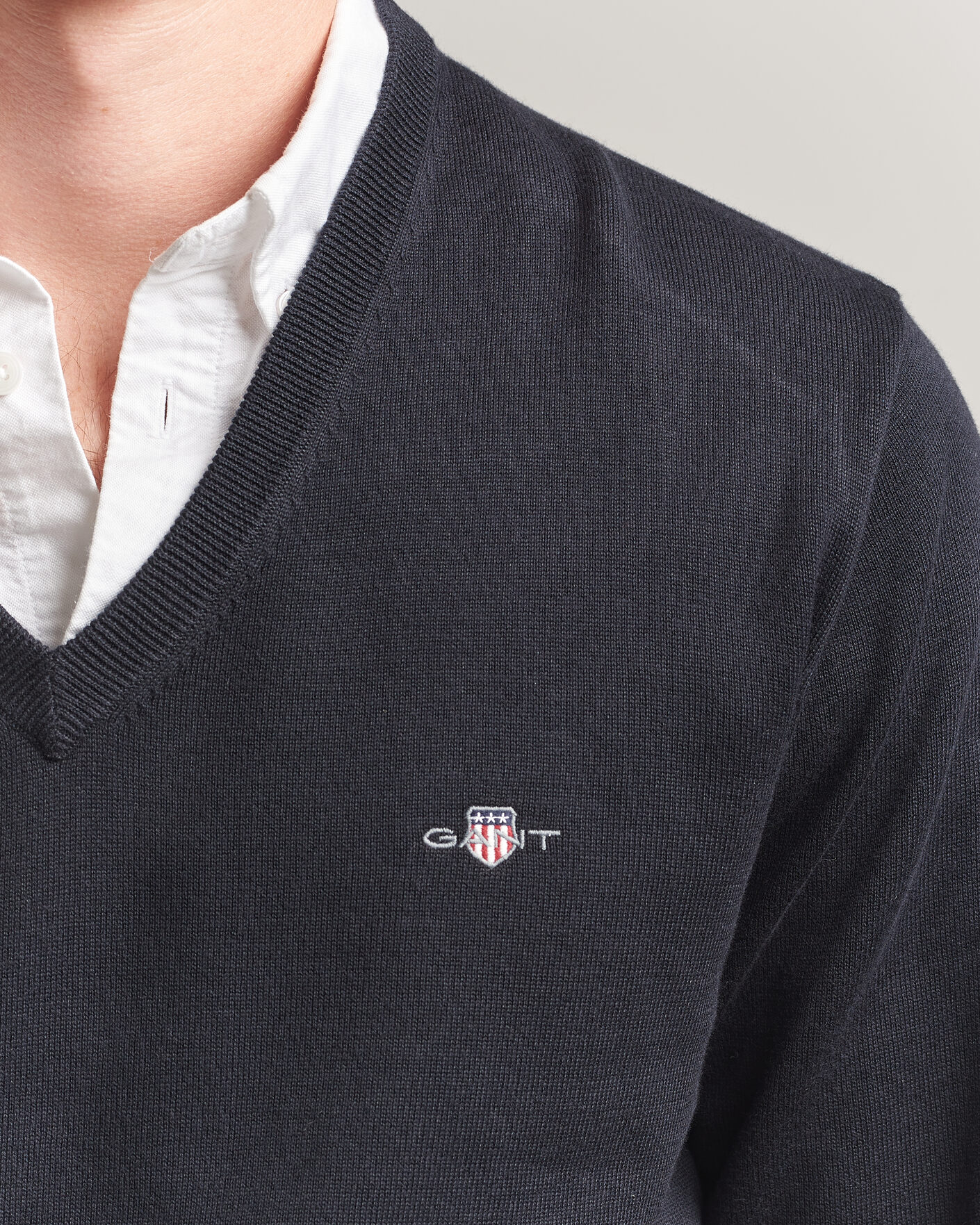 Herren | Pullover | Gant | Classic Cotton V-Neck Black