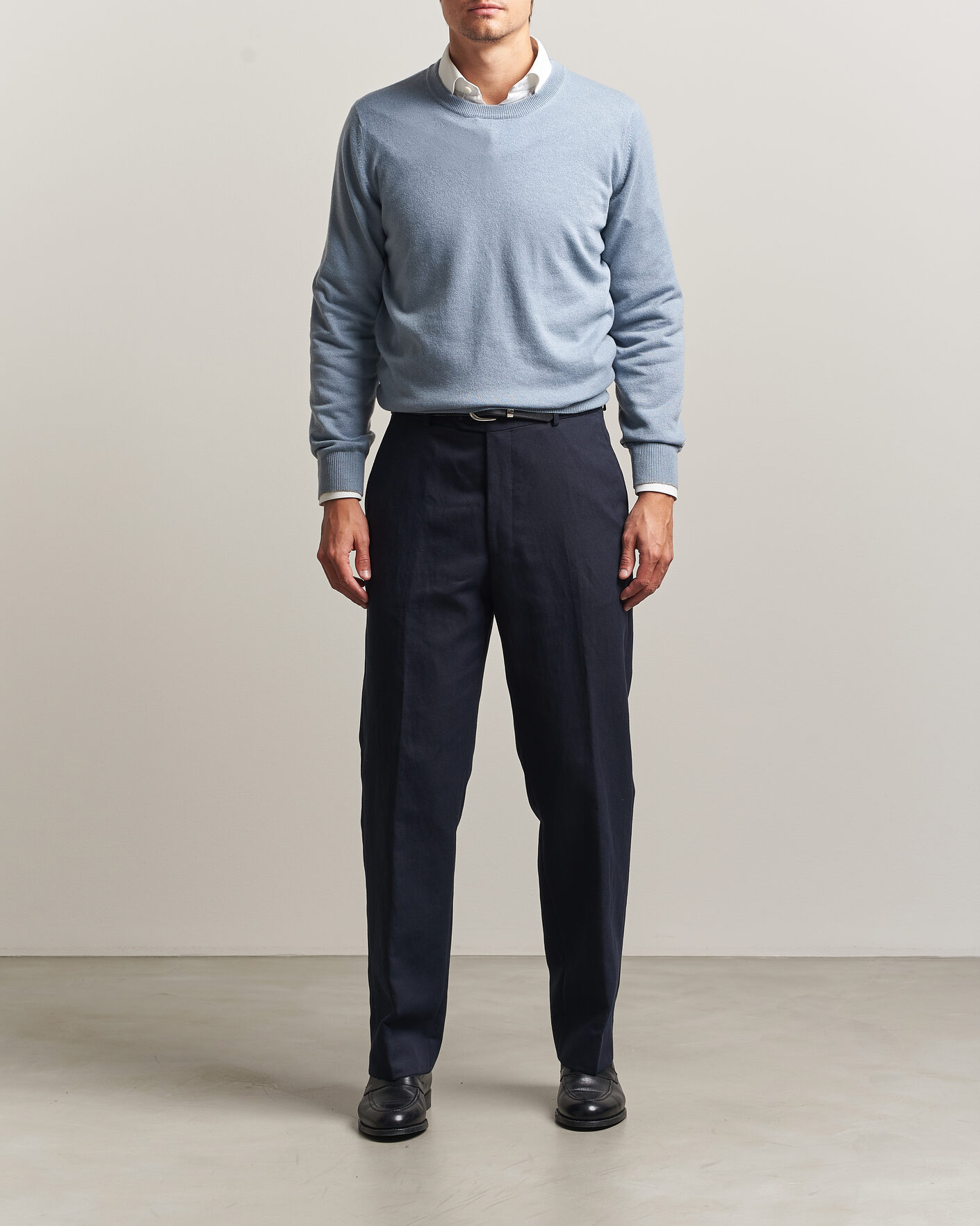 Herren | Pullover | Brunello Cucinelli | 2 Ply Cashmere Pullover Denim Blue