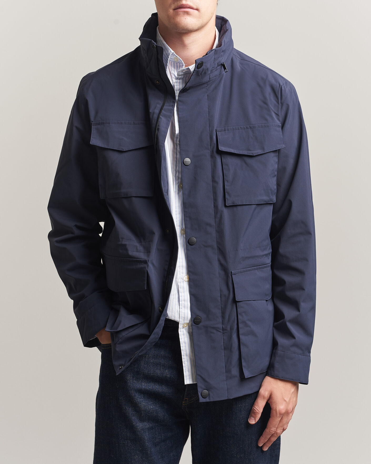 Herren | Jacken | Gant | Lightweight 4-Pocket Field Jacket Evening Blue