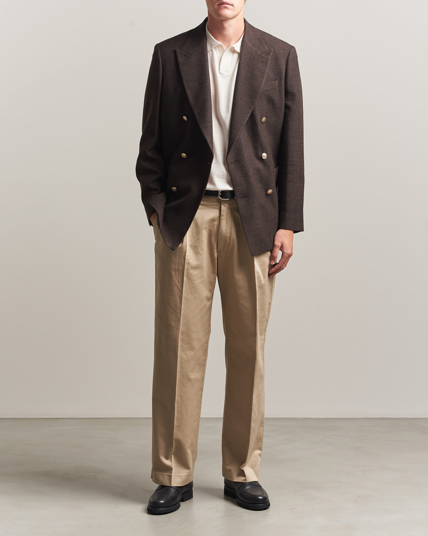 Herren | Sakkos | Gant | Wool Textured Double Breasted Blazer Black Brown