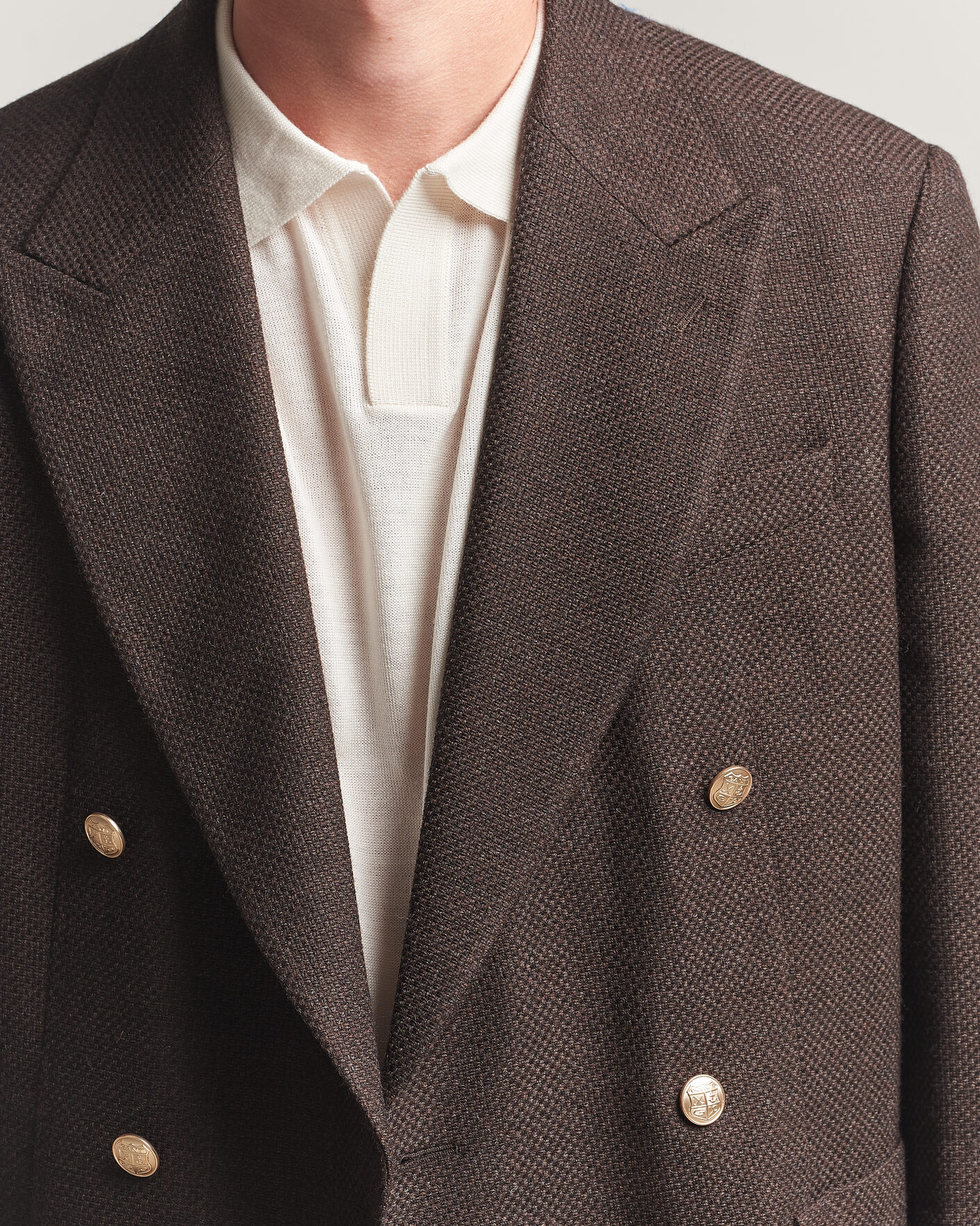 Herren | Sakkos | Gant | Wool Textured Double Breasted Blazer Black Brown