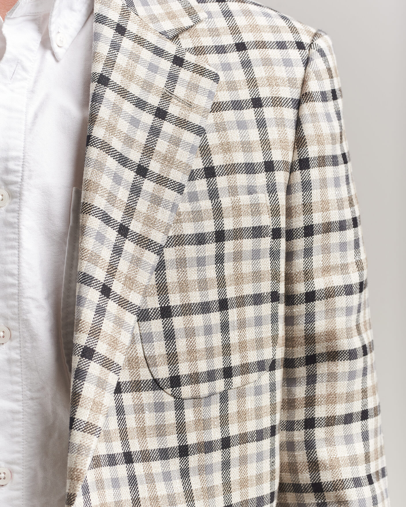 Herren | Sakkos | Gant | Wool/Linen Checked Blazer Cream
