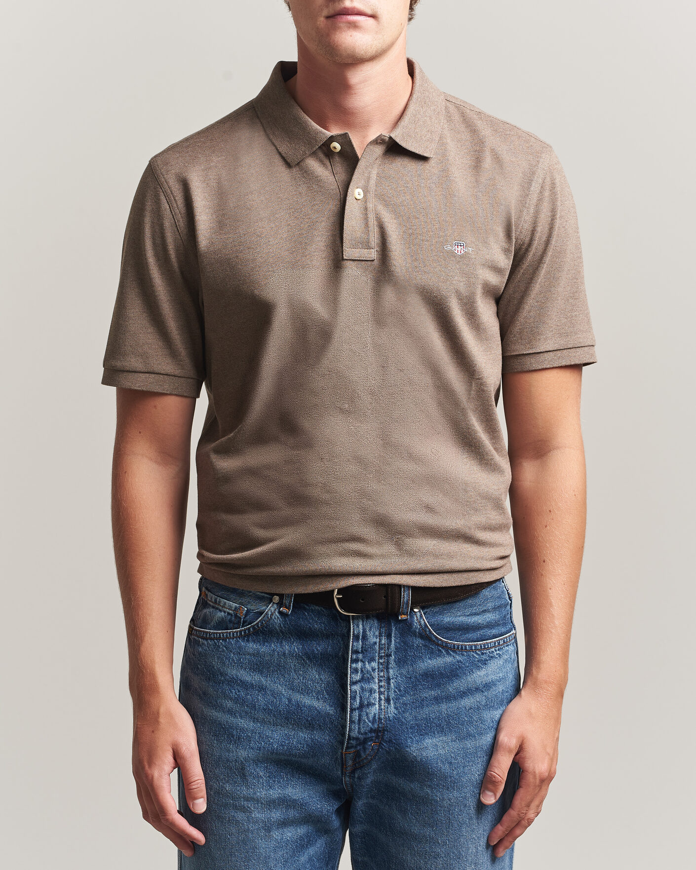 Herren | Poloshirts | Gant | The Original Polo Dark Hazelnut Melange