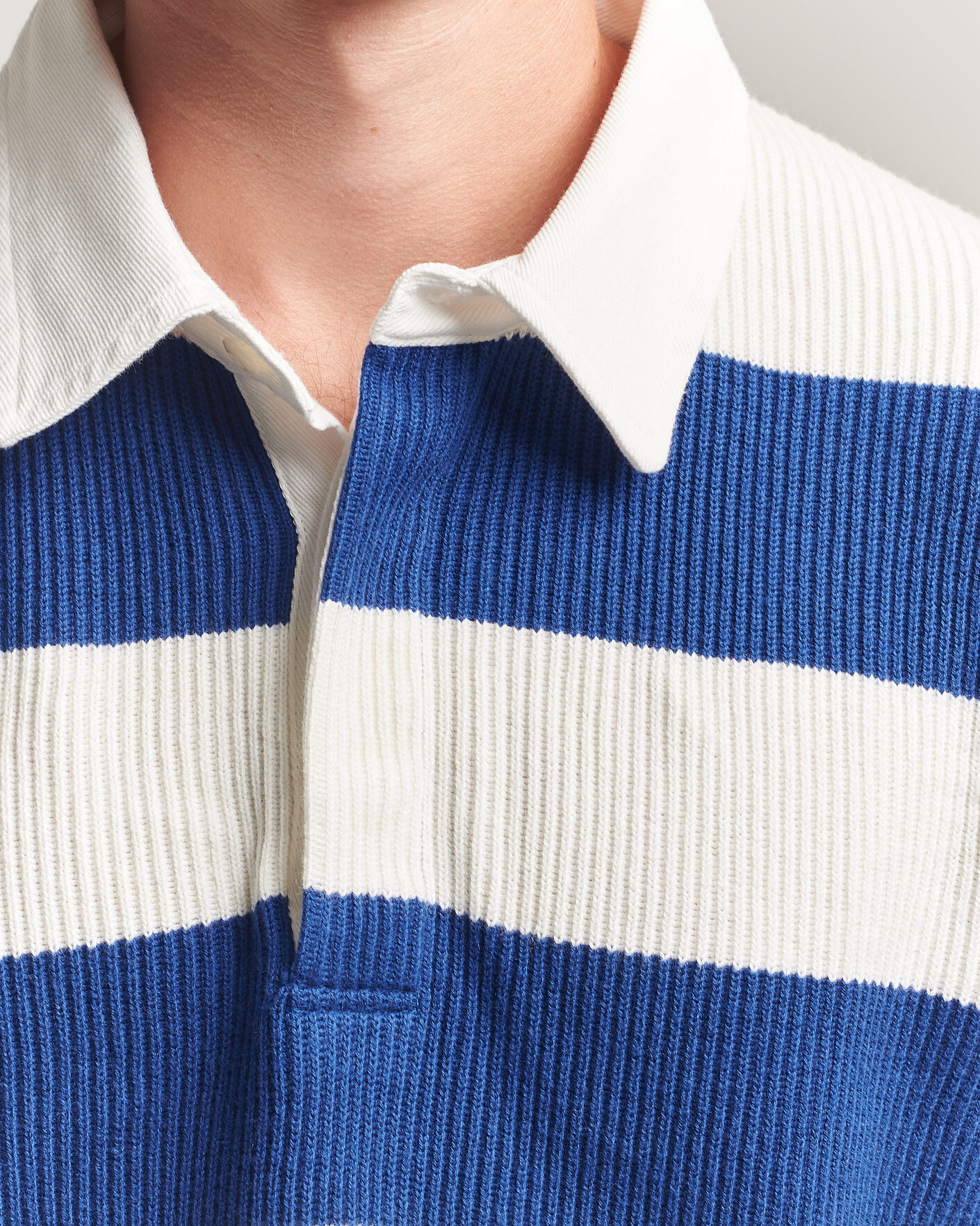 Herren | Pullover | Gant | Cotton/Merino Knitted Striped Rugger Cream