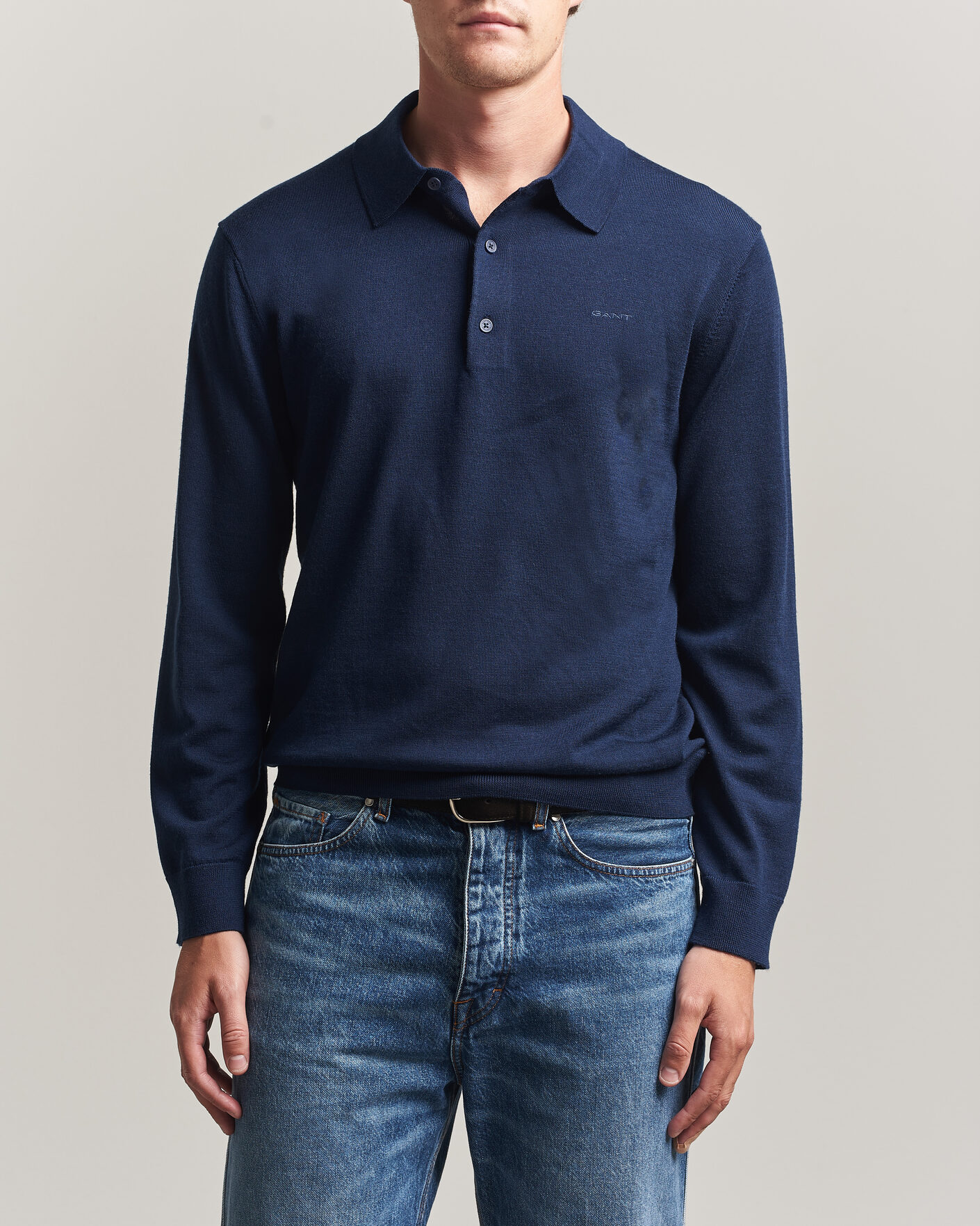 Herren | Pullover | Gant | Extrafine Merino Knitted Polo Marine