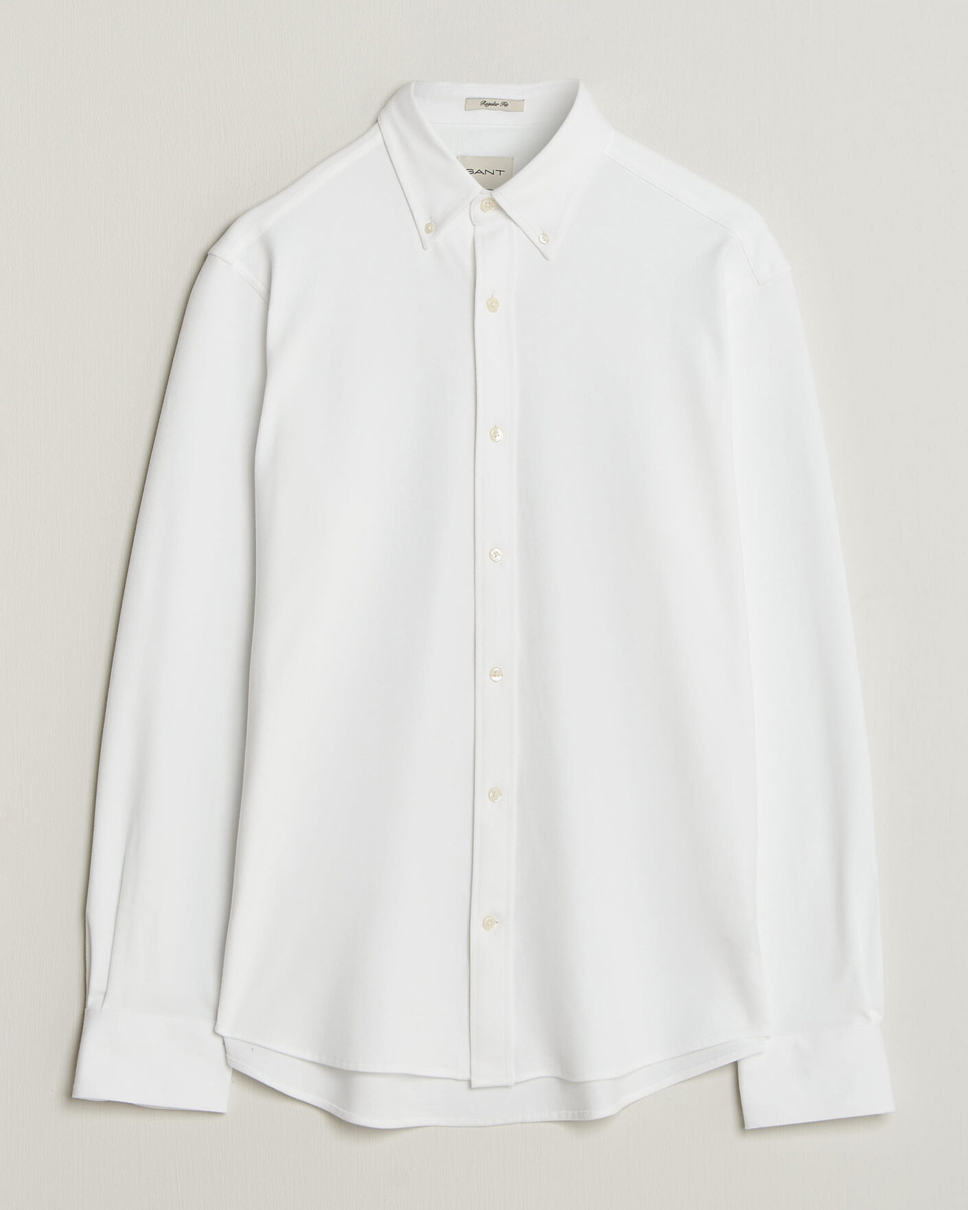 Herren | Hemden | Gant | Regular Fit Jersey Pique Shirt White