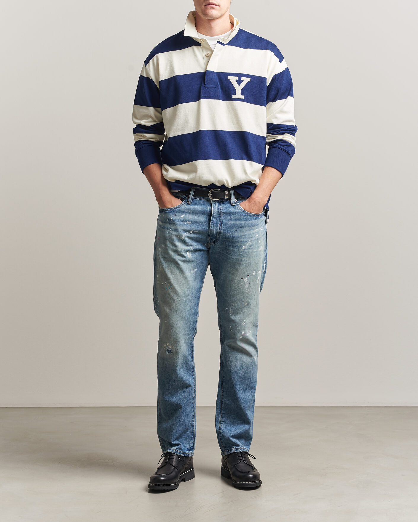 Herren | Pullover | Gant | YALE Striped Heavy Rugger Rich Navy