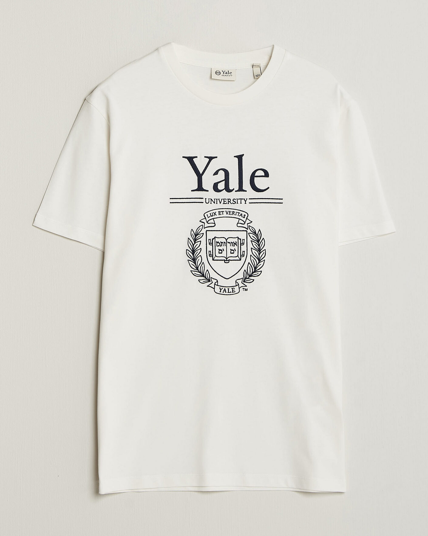 Herren | T-Shirts | Gant | YALE Crew Neck T-Shirt Eggshell