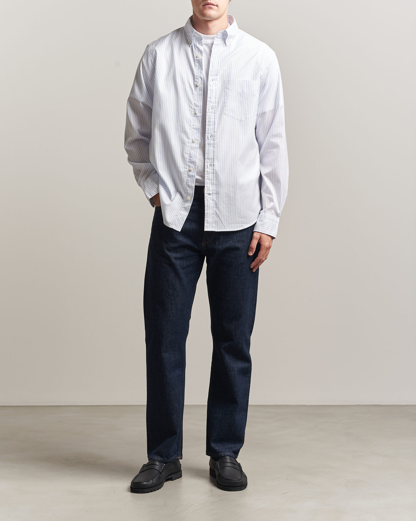 Herren | Hemden | Gant | YALE Regular Fit Striped Oxford Shirt Light Blue