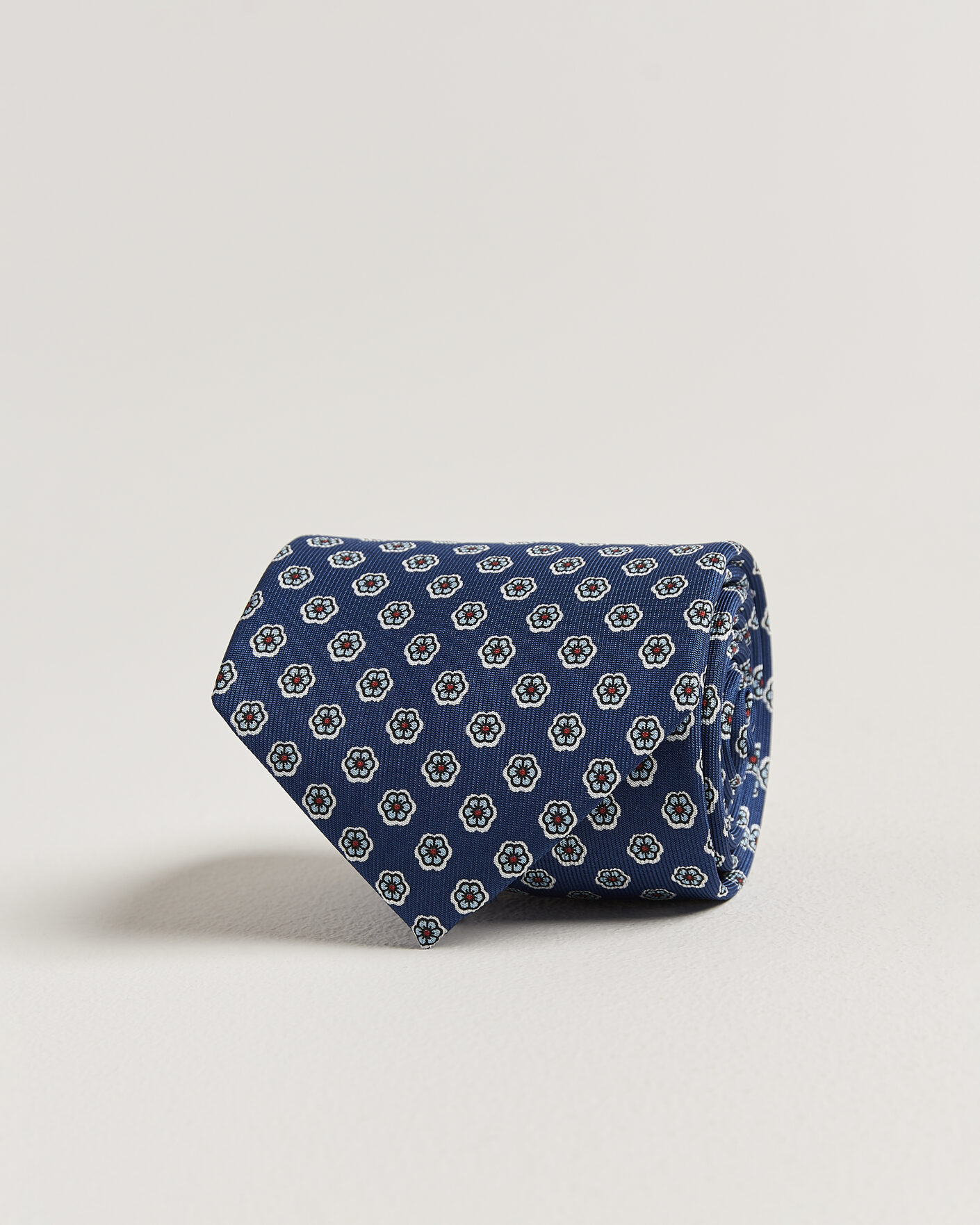 Herren | Neu im Onlineshop | E. Marinella | 3-Fold Printed Silk Tie Dark Blue