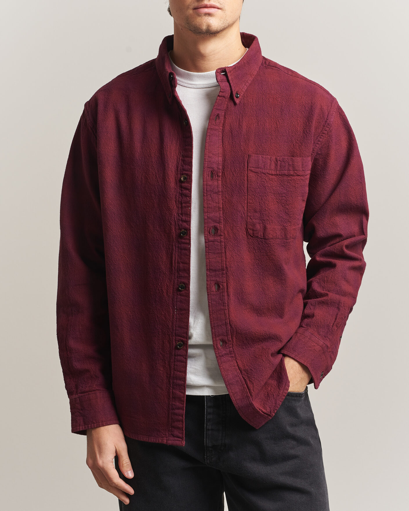 Herren | Hemden | Pendleton | Flannel Button Down Shirt Maroon Plaid