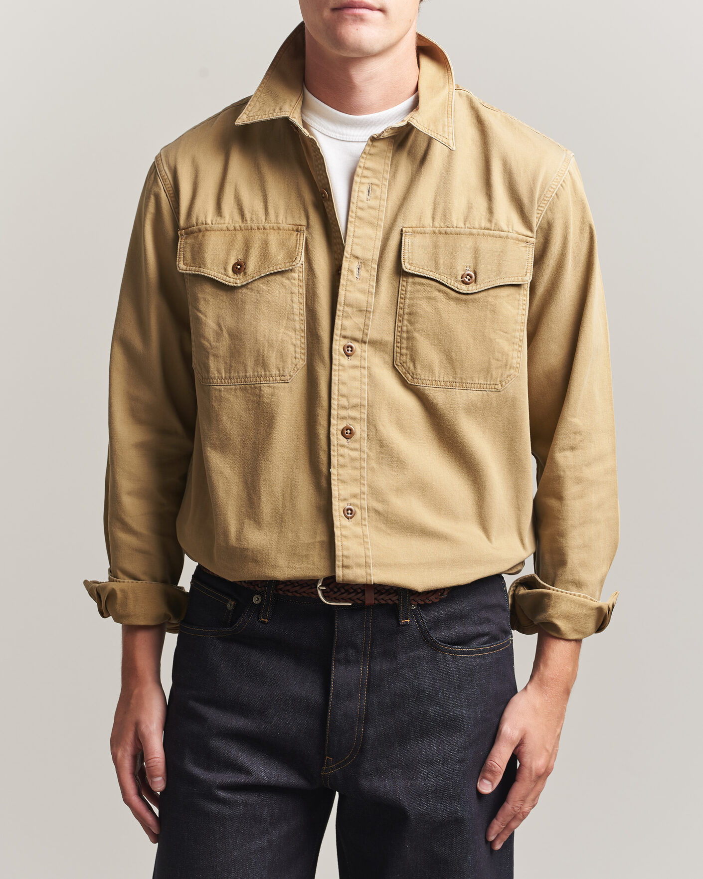 Herren | Hemden | RRL | Officers Shirt Faded Tan