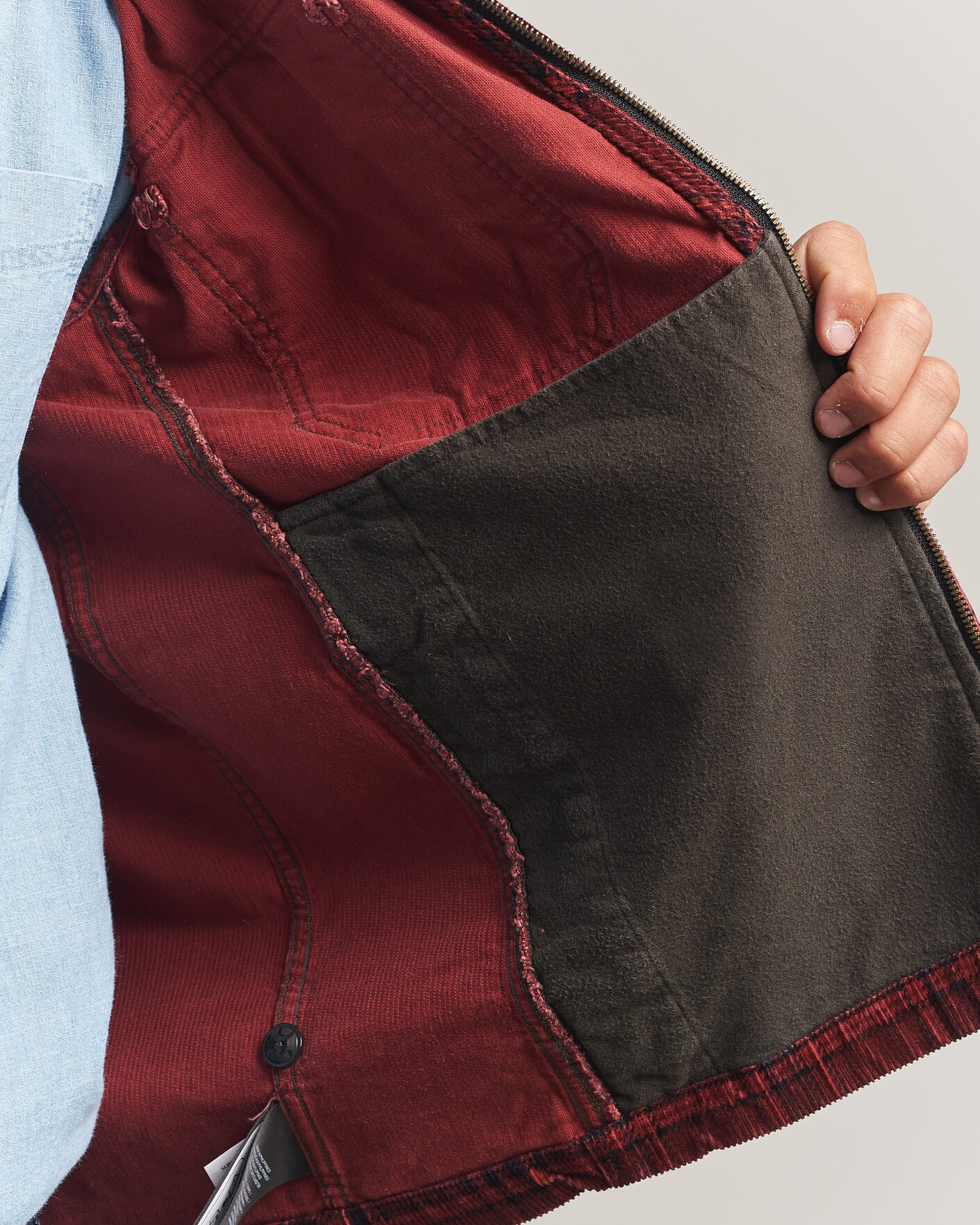 Herren | Jacken | RRL | Corduroy Zip Shirt Jacket Red/Black