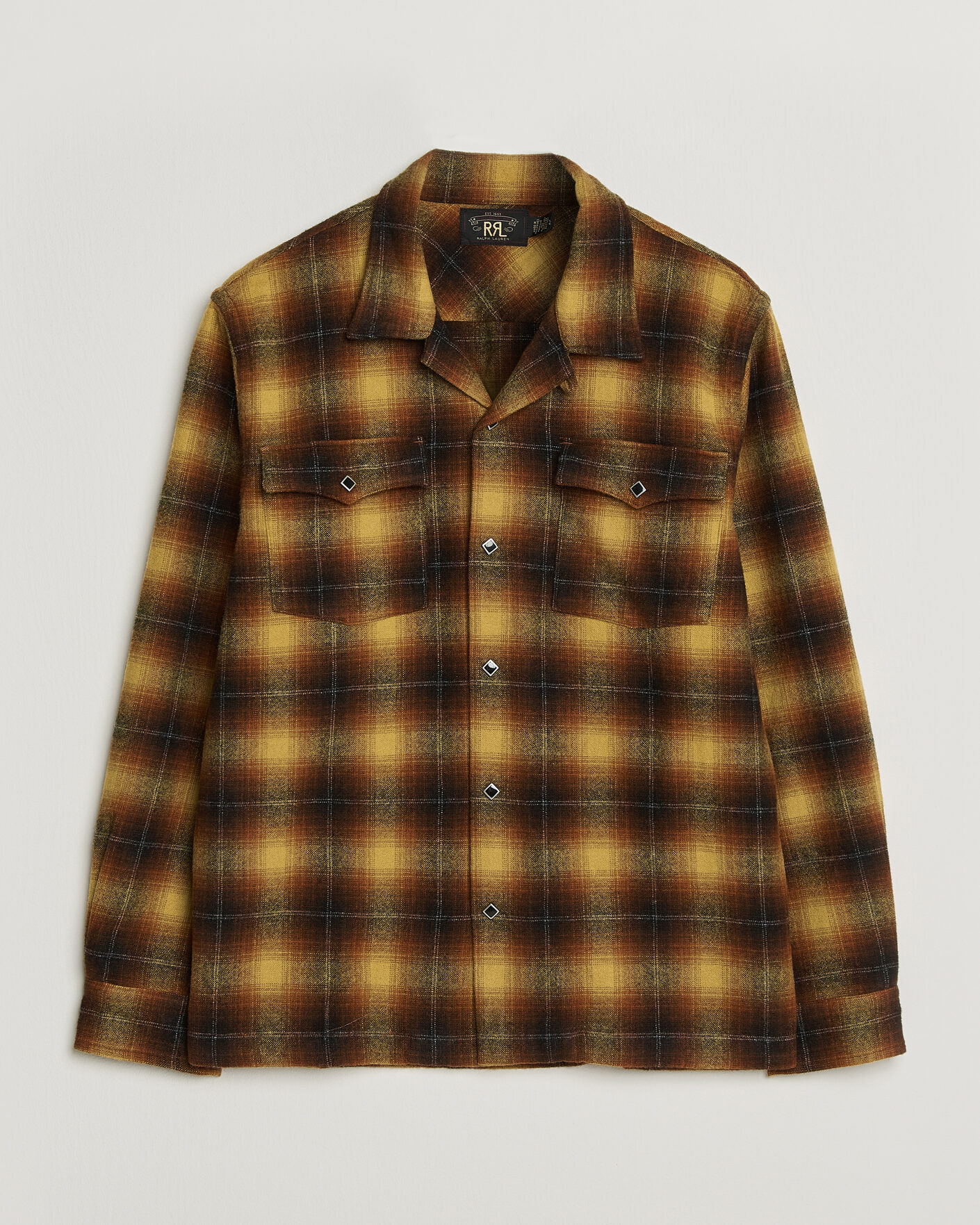 Herren | Hemden | RRL | Jesse Plaid Camp Shirt Orange/Yellow