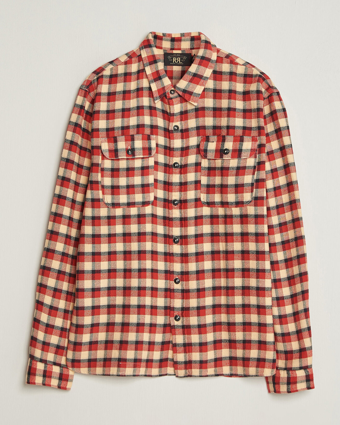 Herren | Hemden | RRL | Plaid Flannel Shirt Red/Cream