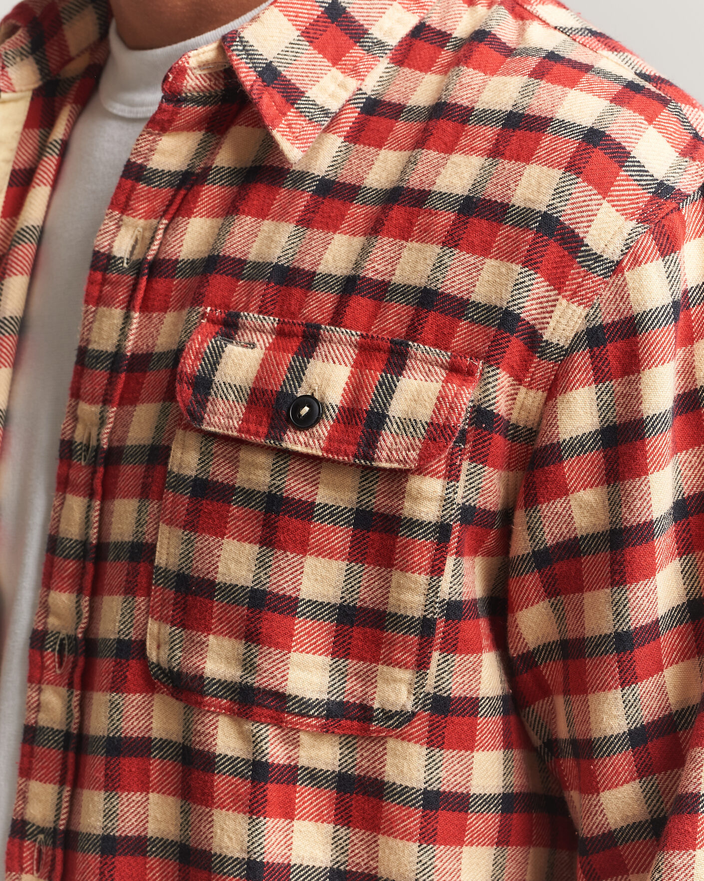 Herren | Hemden | RRL | Plaid Flannel Shirt Red/Cream